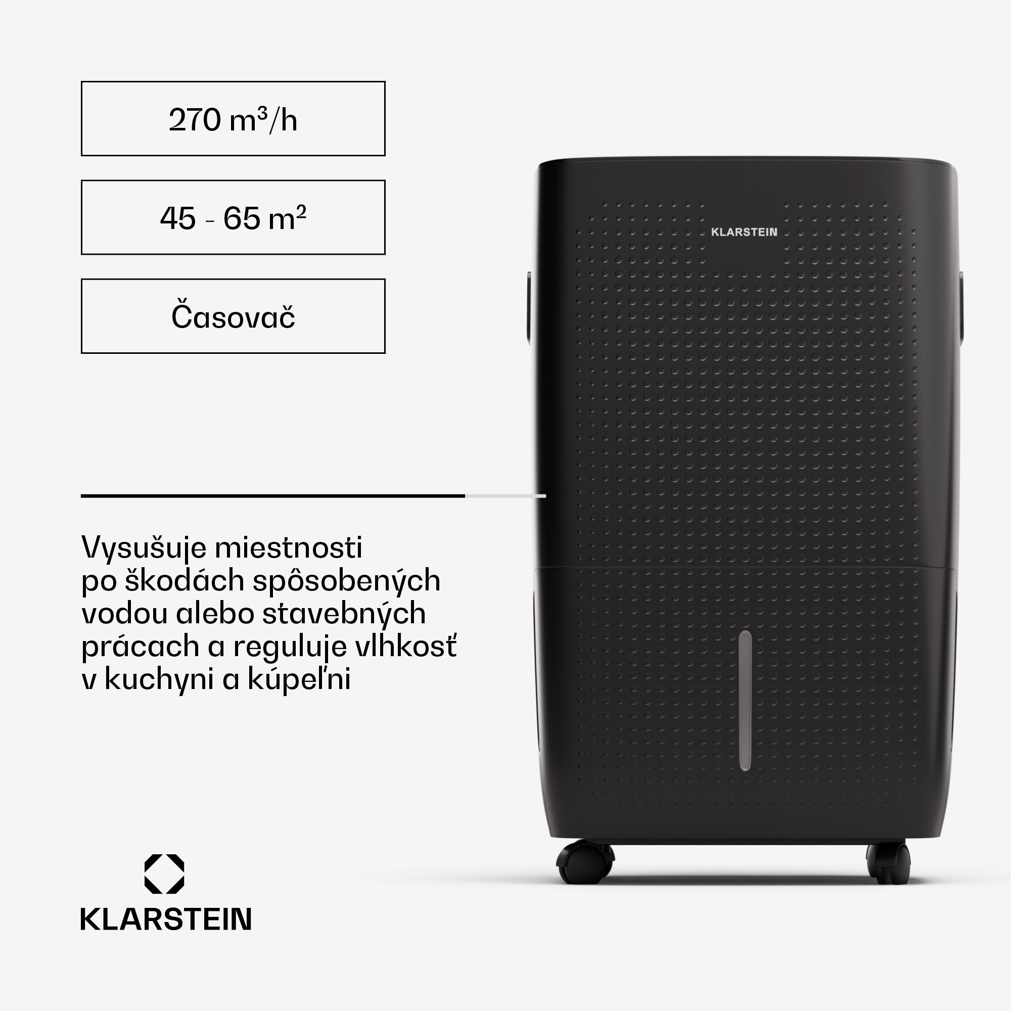 Klarstein DryFy Pro Connect 60 Smart, Odvlhčovač, WiFi, Kompresia, 60l/24h, 45-65 m² – Obrázok 4