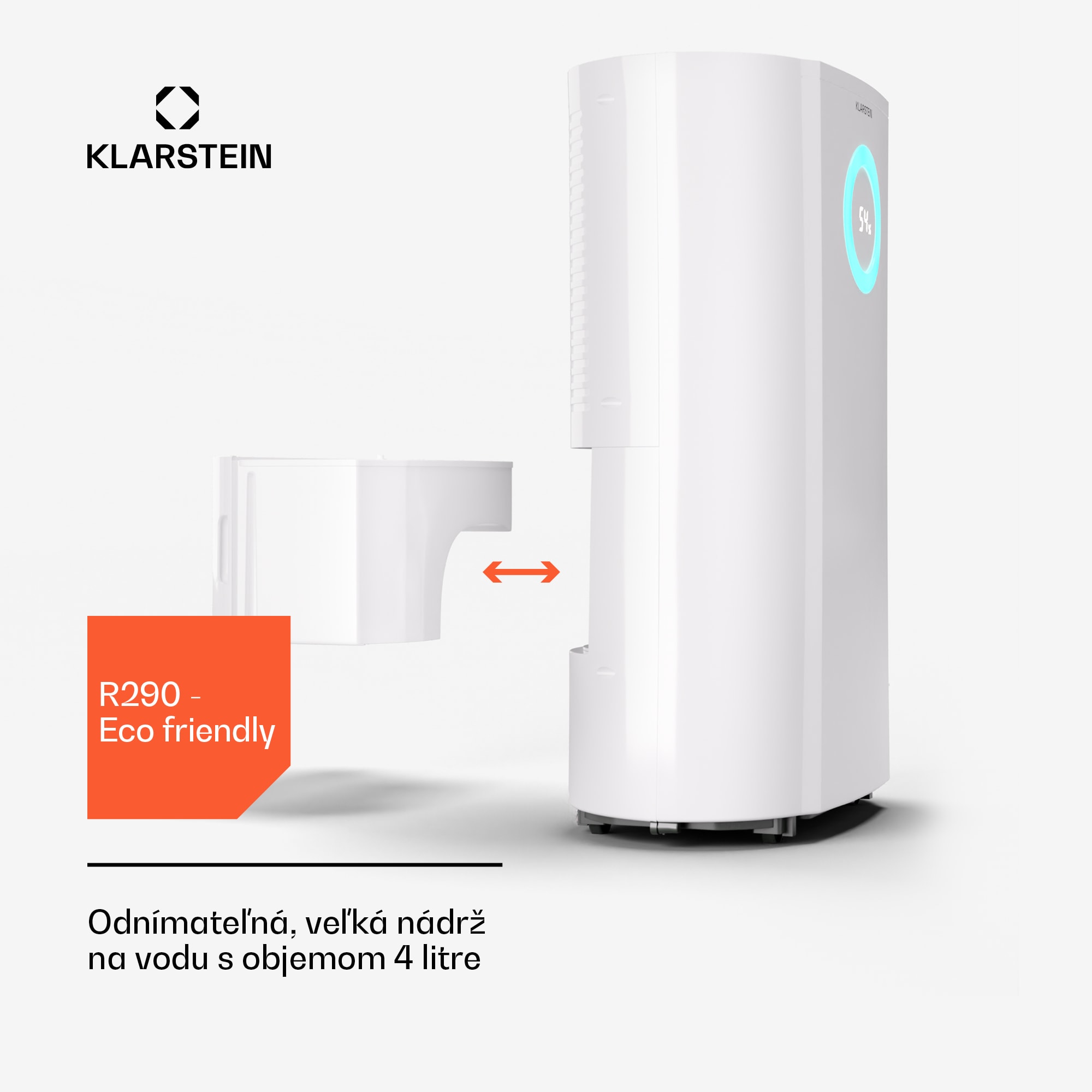 Klarstein DryFy Pro Connect 20 Smart, odvlhčovač, WiFi, kompresia, 20l/d, 35-50m² – Obrázok 5