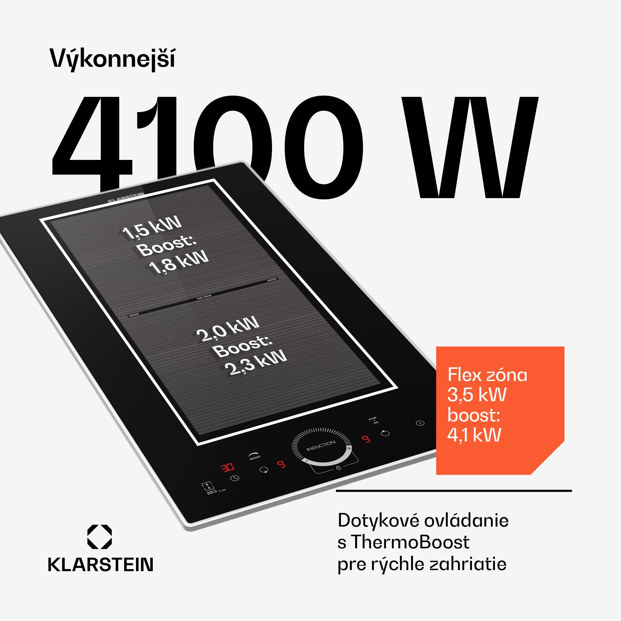 Klarstein Delicatessa Domino Prime, vstavaná indukčná varná doska, 2 zóny, 3500 W – Obrázok 3