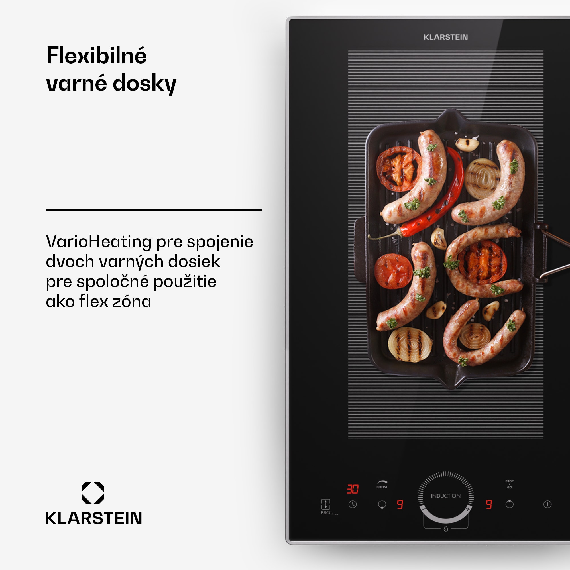 Klarstein Delicatessa Domino Prime, vstavaná indukčná varná doska, 2 zóny, 3500 W – Obrázok 4