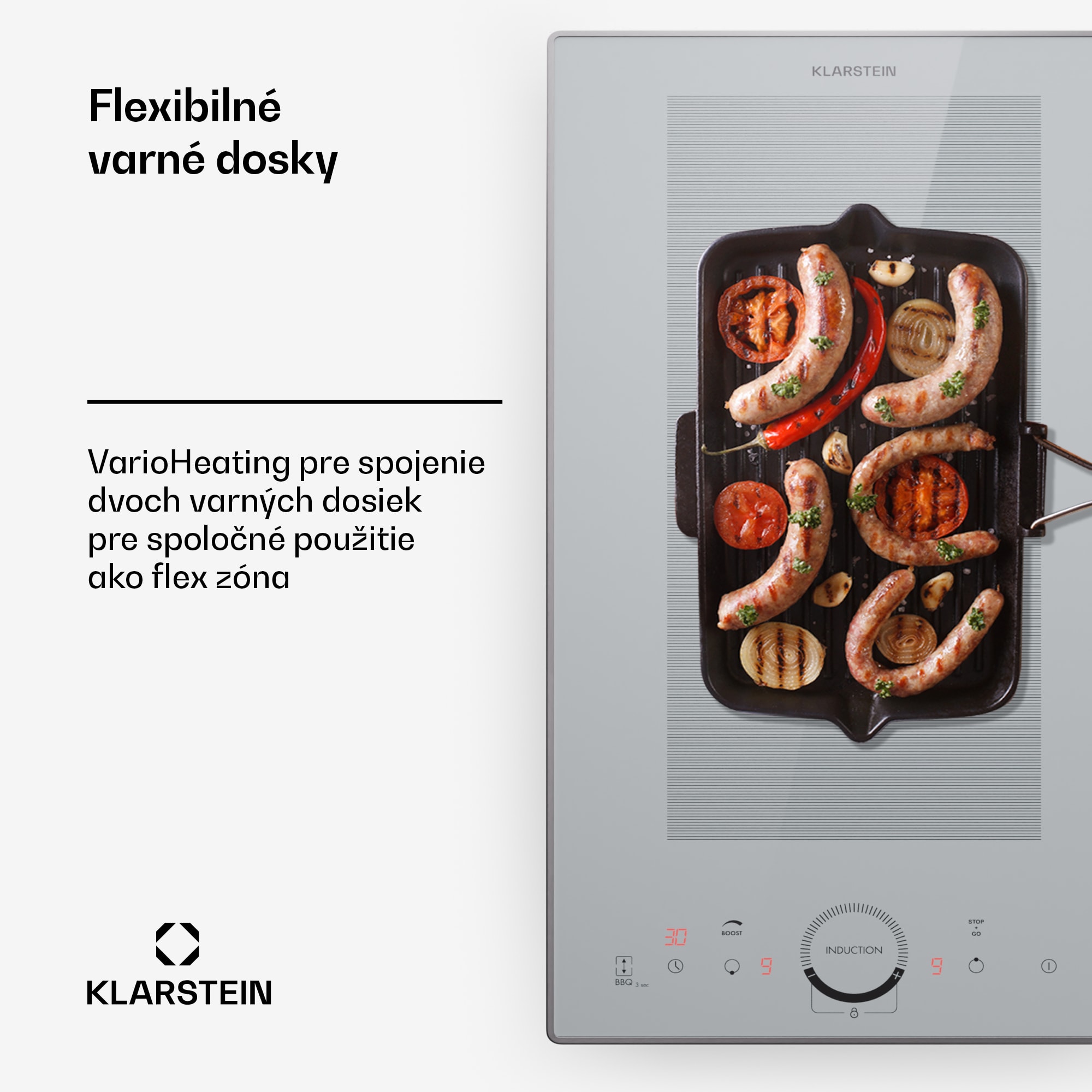 Klarstein Delicatessa Domino Prime, vstavaná indukčná varná doska, 2 zóny, 3500 W – Obrázok 4