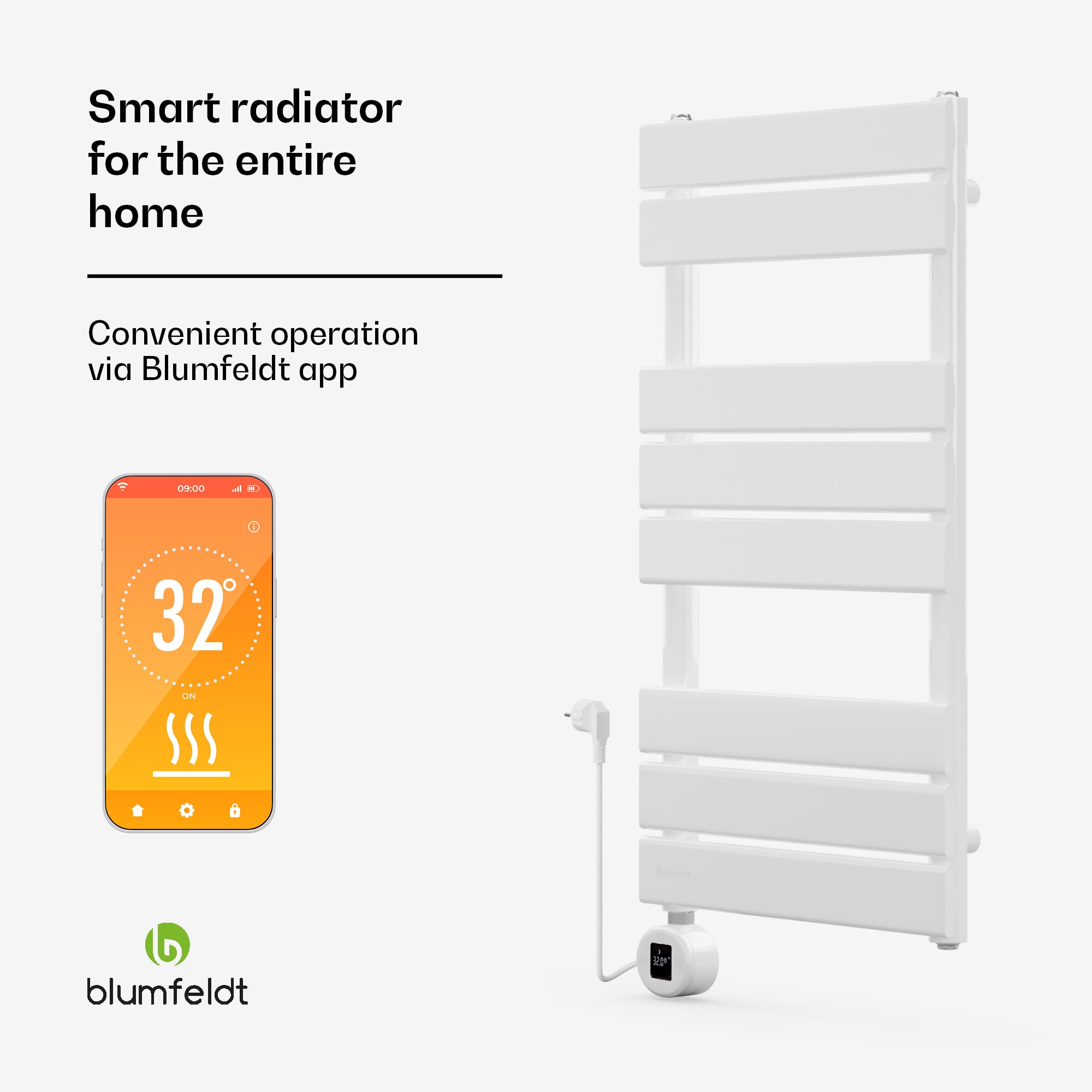 Blumfeldt Fairmont Smart, radiátor, 80 x 45 cm, 600 W – Obrázok 2