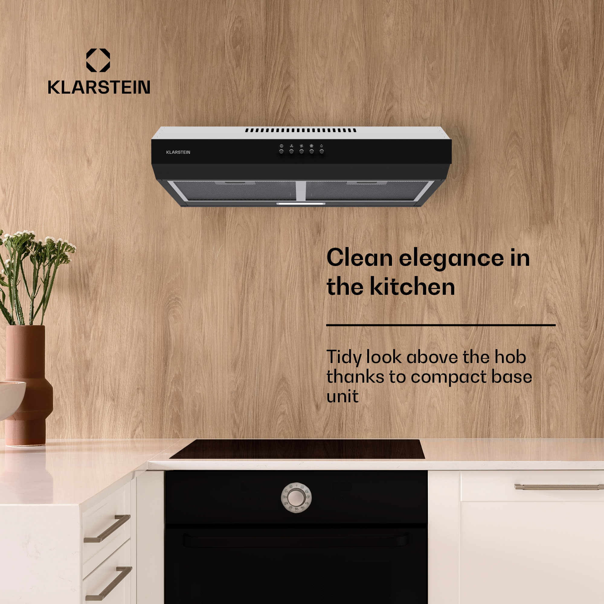 Klarstein Contempo 60, digestor, 60 cm, podskrinkový, 200 m³/h, LED, akryl, nehrdzavejúca oceľ – Obrázok 2