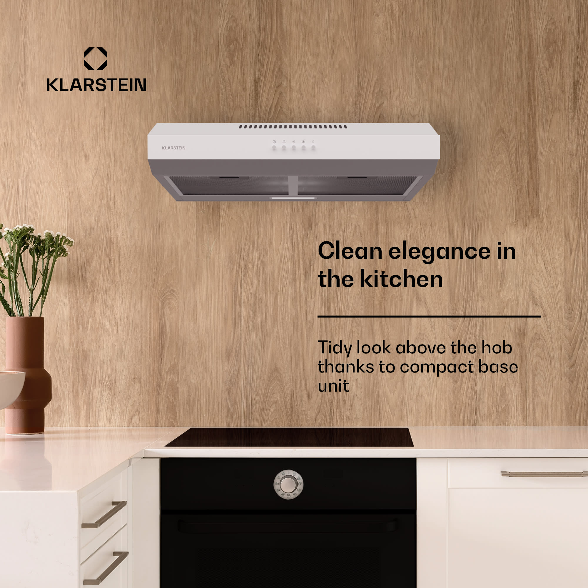 Klarstein Contempo 60, digestor, 60 cm, podskrinkový, 200 m³/h, LED, akryl, nehrdzavejúca oceľ – Obrázok 2