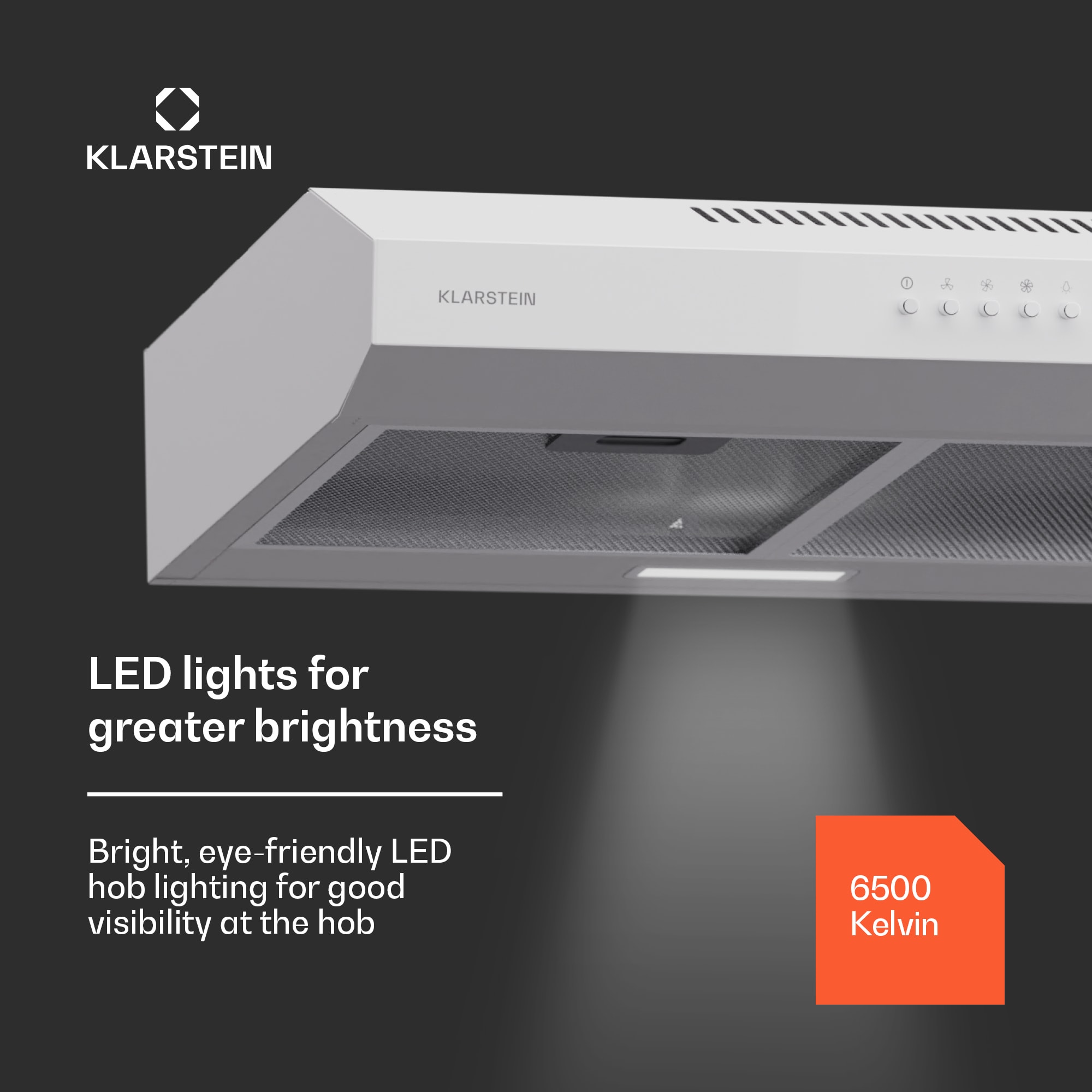 Klarstein Contempo 60, digestor, 60 cm, podskrinkový, 200 m³/h, LED, akryl, nehrdzavejúca oceľ – Obrázok 4