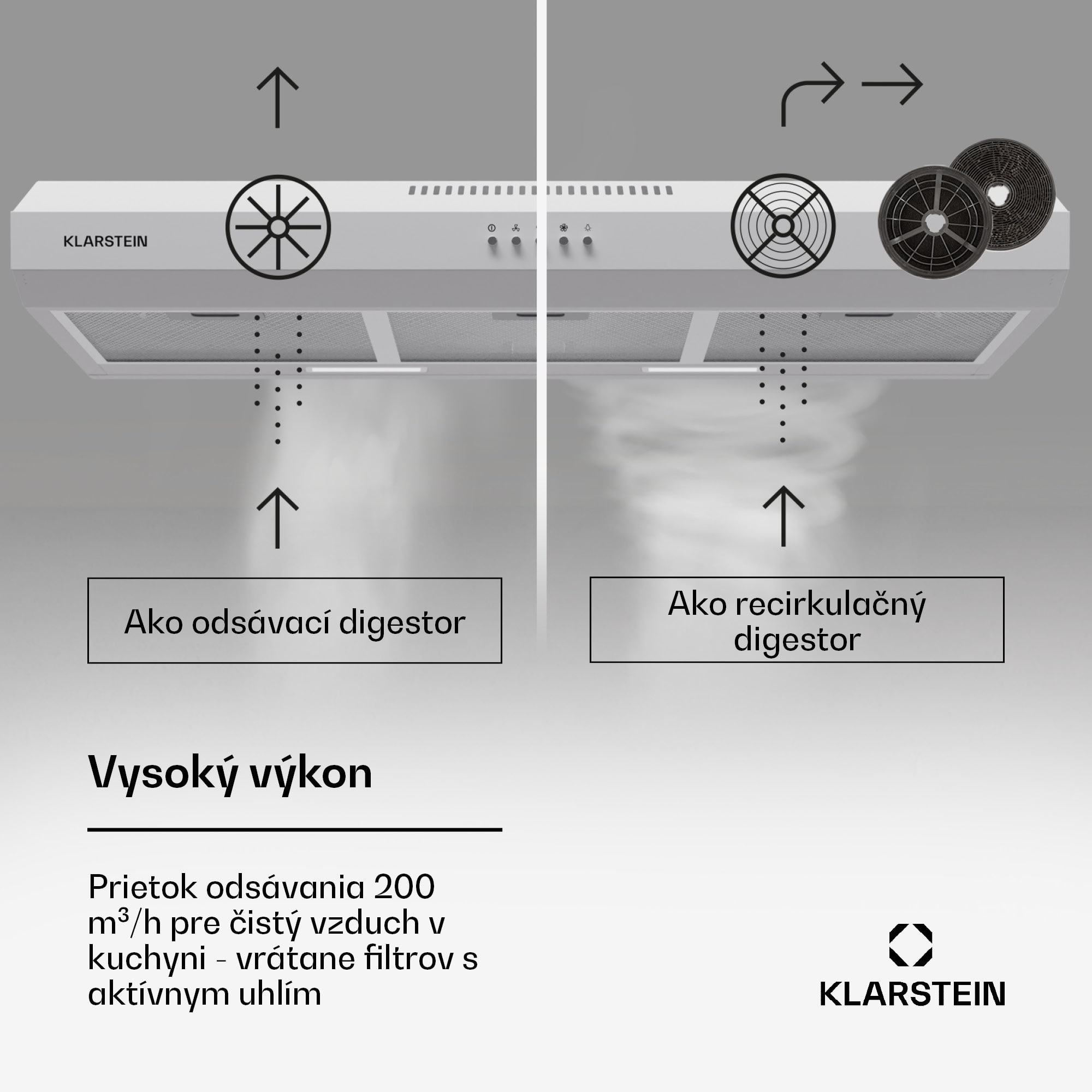 Klarstein Contempo 90, digestor, 90 cm, podskrinkový, 200 m³/h, LED, akryl, nehrdzavejúca oceľ – Obrázok 3