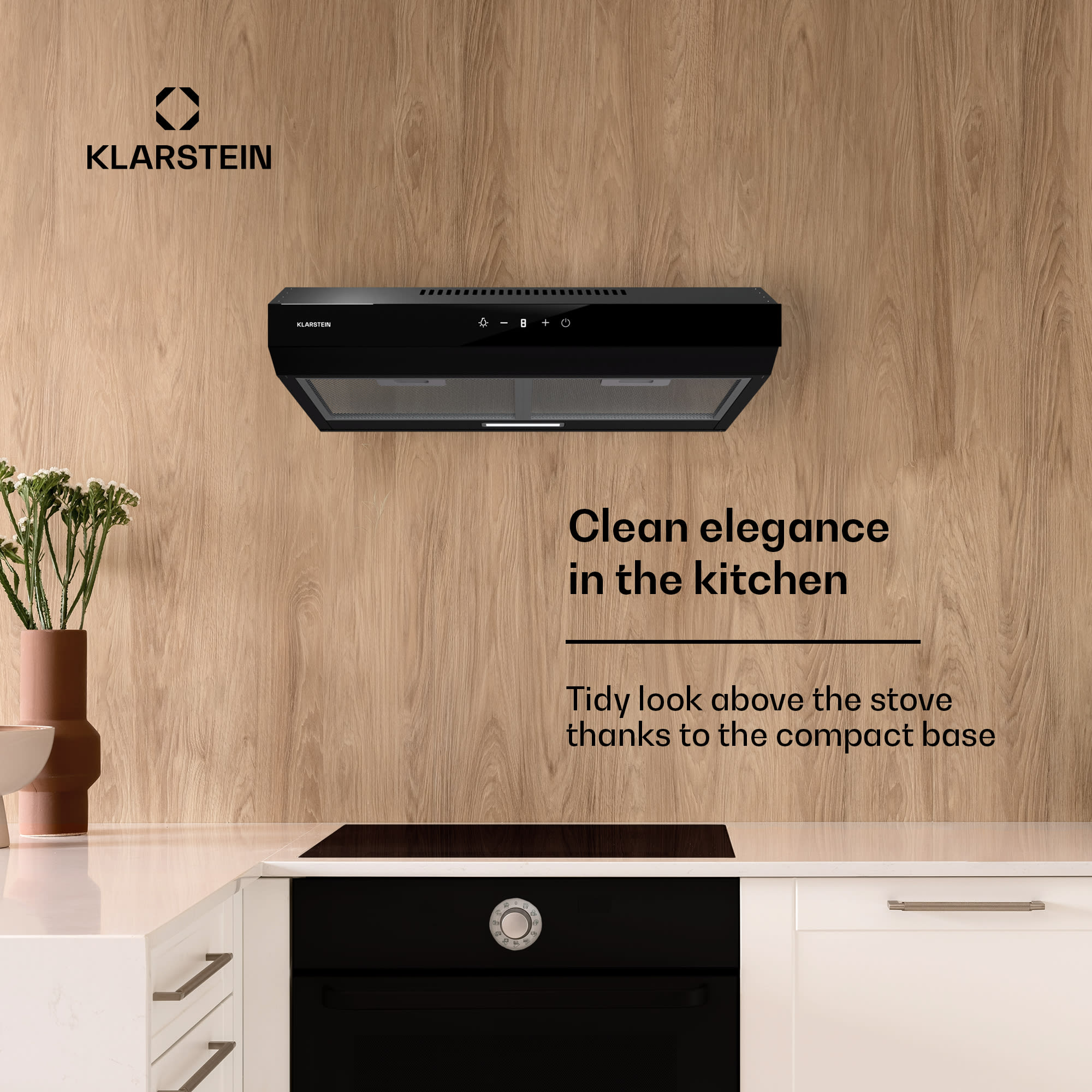 Klarstein Contempo Neo, digestor, podskrinkový, recirkulácia, 175 m³/h, SenseControl, integrované dotykové ovládanie, nehrdzavejúca oceľ / akrylátové sklo – Obrázok 2