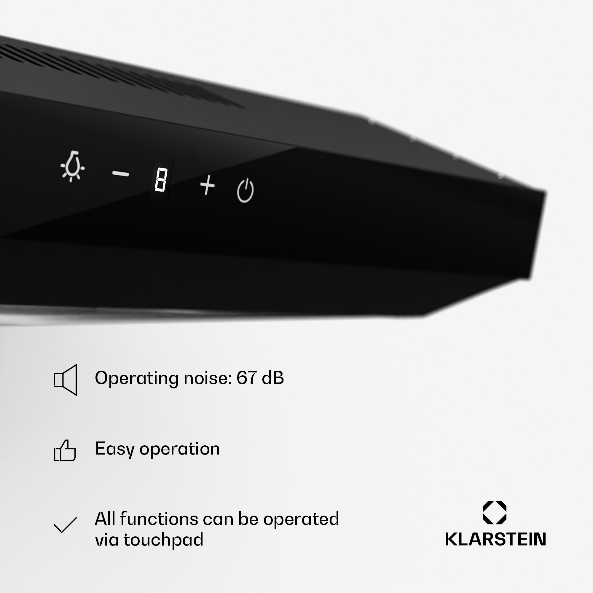 Klarstein Contempo Neo, digestor, podskrinkový, recirkulácia, 175 m³/h, SenseControl, integrované dotykové ovládanie, nehrdzavejúca oceľ / akrylátové sklo – Obrázok 5