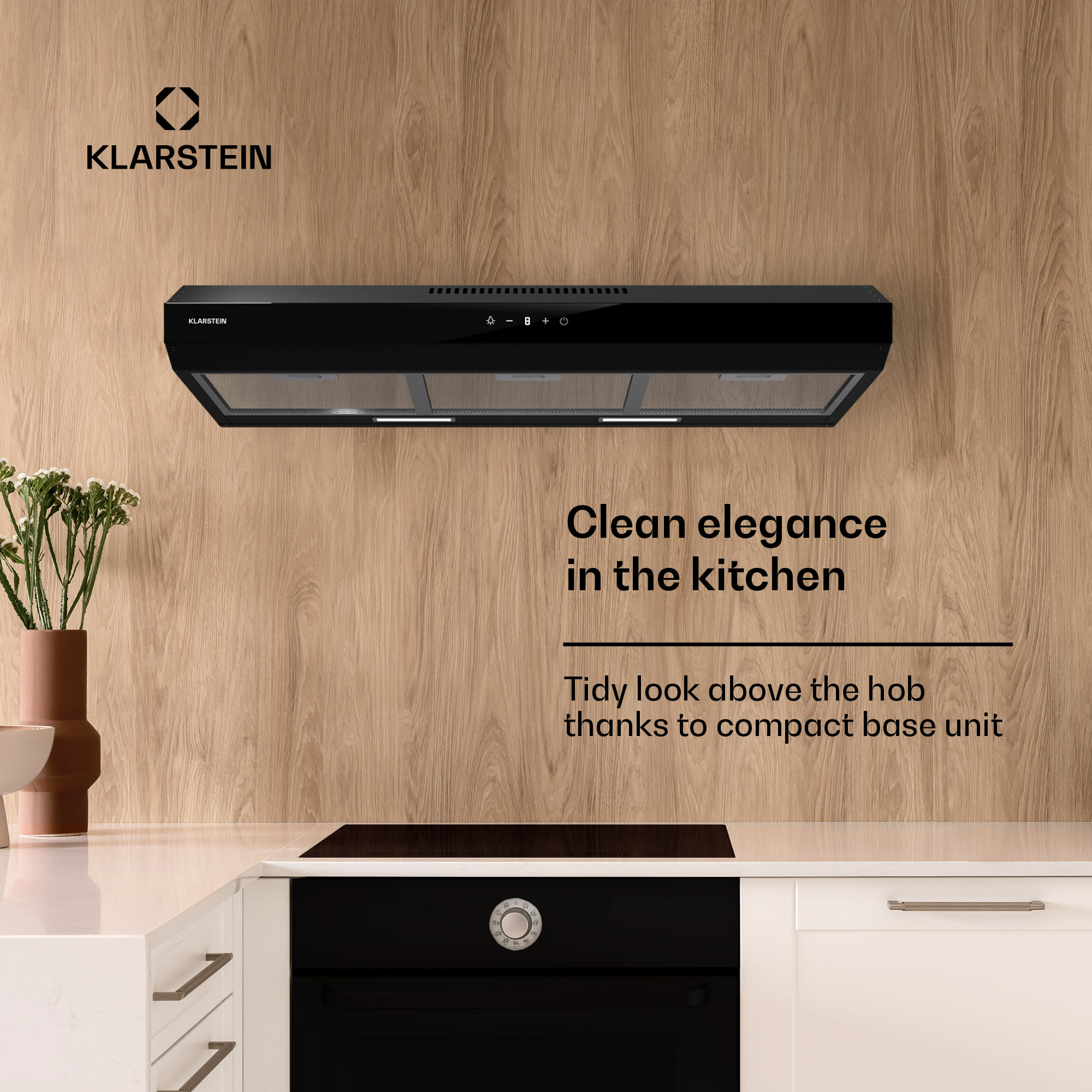 Klarstein Contempo Neo, digestor, podskrinkový, recirkulácia, 175 m³/h, SenseControl, integrované dotykové ovládanie, nehrdzavejúca oceľ / akrylátové sklo – Obrázok 2