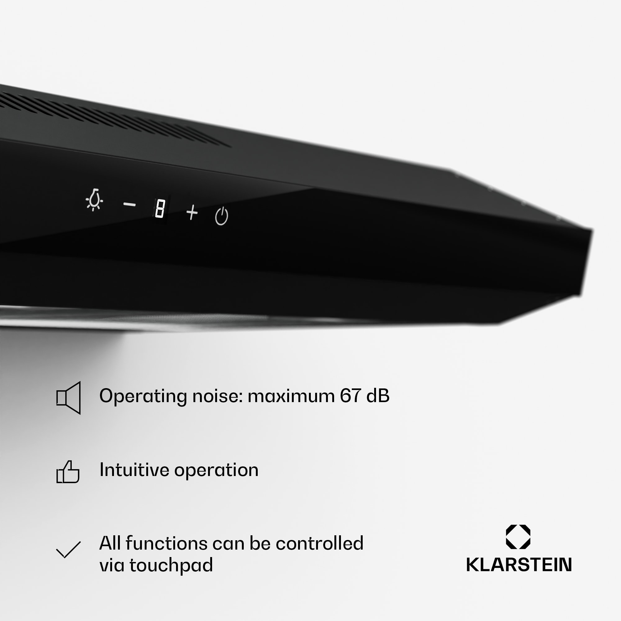 Klarstein Contempo Neo, digestor, podskrinkový, recirkulácia, 175 m³/h, SenseControl, integrované dotykové ovládanie, nehrdzavejúca oceľ / akrylátové sklo – Obrázok 5