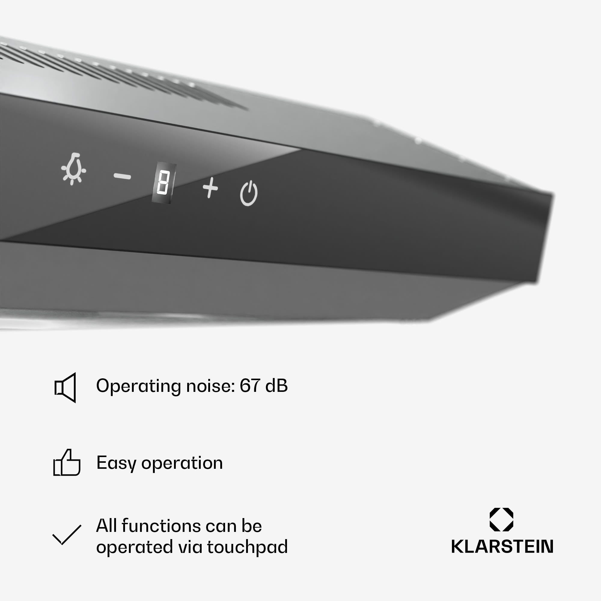 Klarstein Contempo Neo, digestor, podskrinkový, recirkulácia, 175 m³/h, SenseControl, integrované dotykové ovládanie – Obrázok 5
