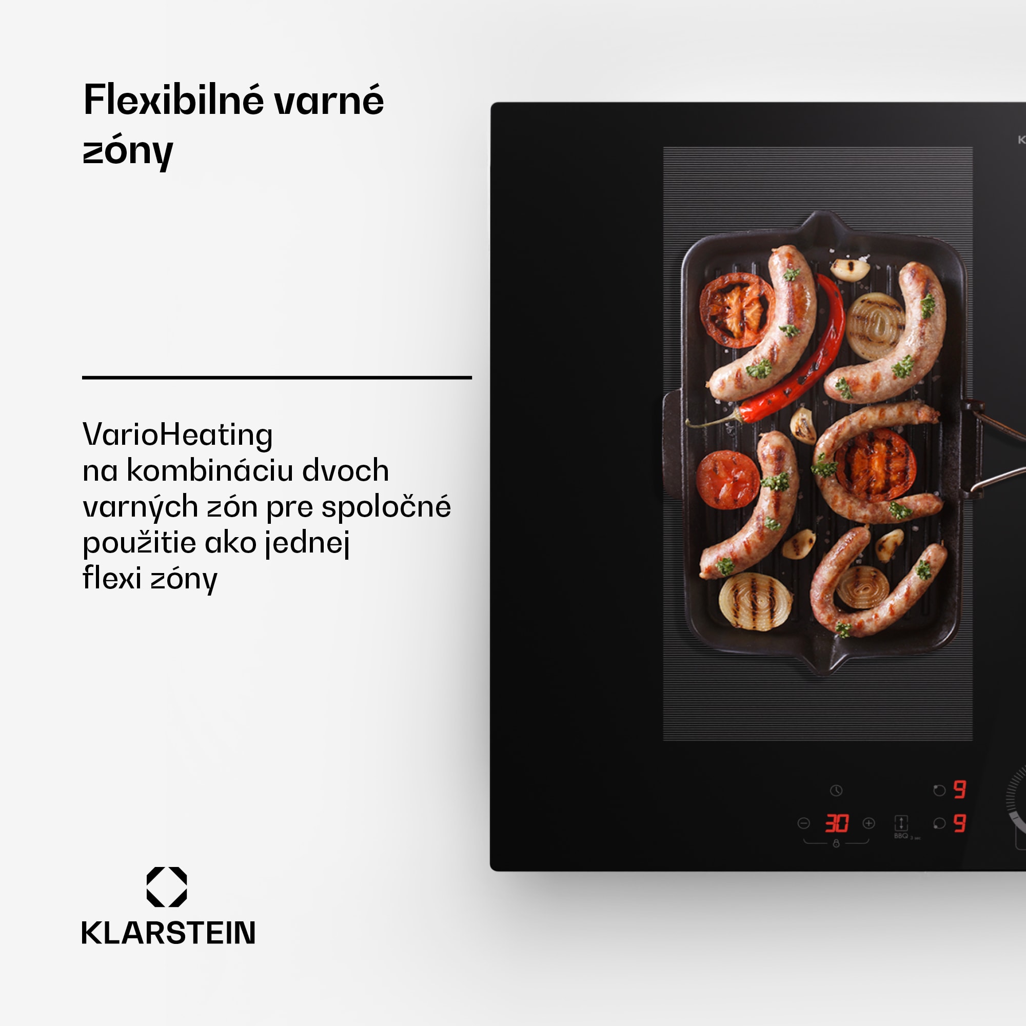 Klarstein Delicatessa 70 Flex, vstavaná indukčná varná doska, 4 zóny, 7000 W, sklokeramika – Obrázok 4