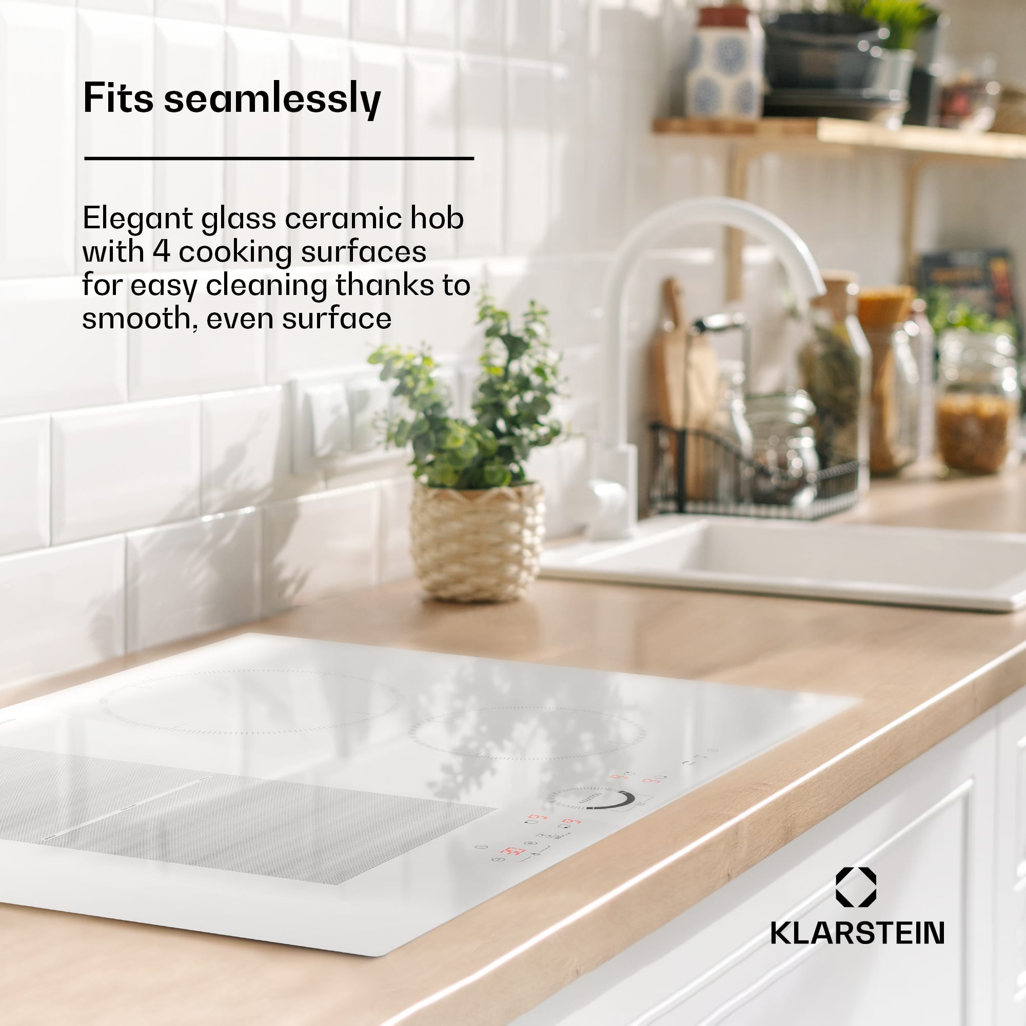 Klarstein Delicatessa 70 Hybrid, vstavaná indukčná varná doska, 4 zóny, 7000 W, sklokeramika – Obrázok 2