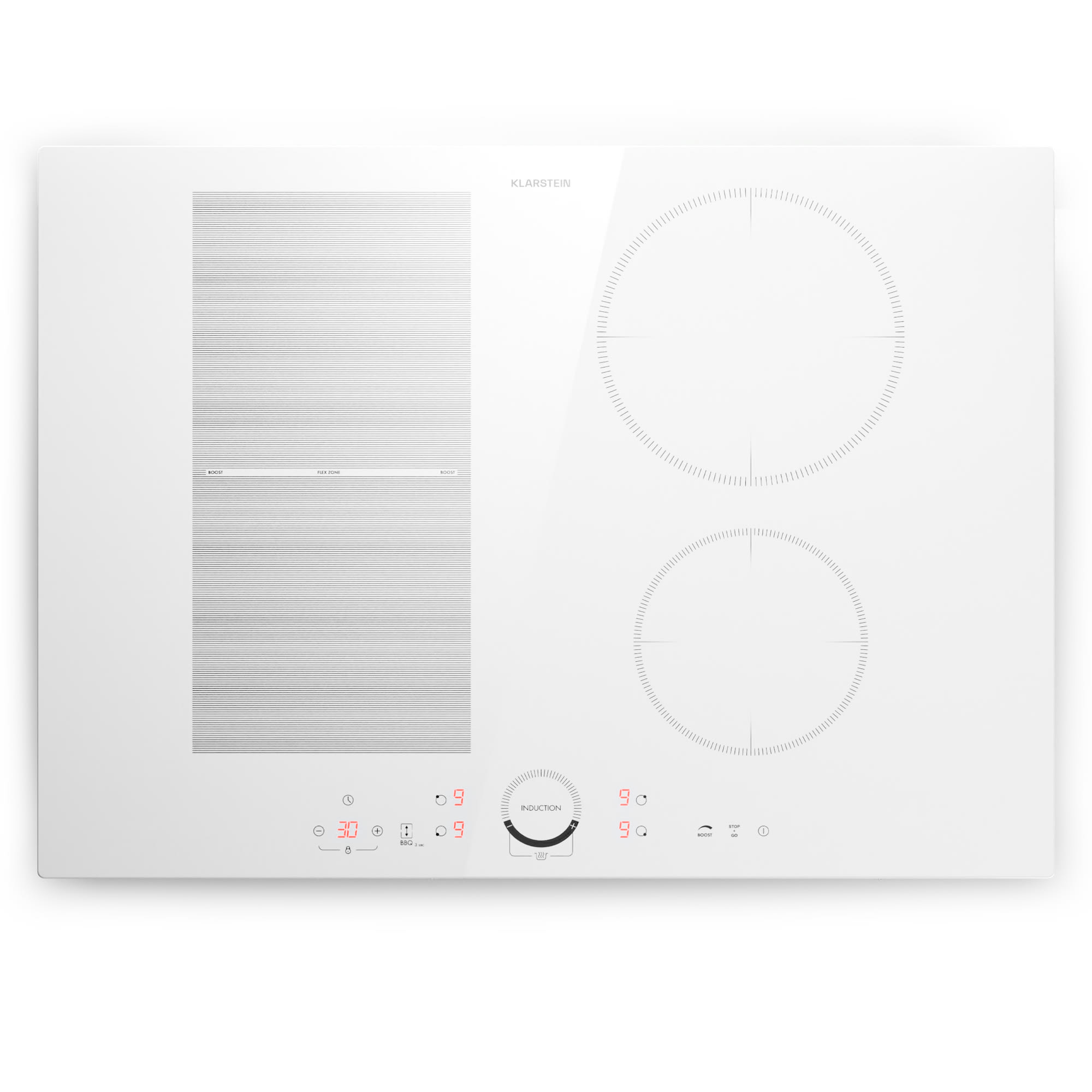 Klarstein Delicatessa 70 Hybrid, vstavaná indukčná varná doska, 4 zóny, 7000 W, sklokeramika