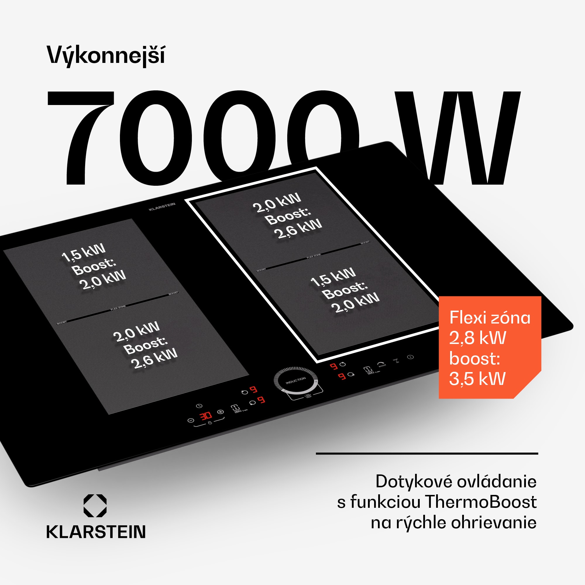 Klarstein Delicatessa 77 Flex vstavaná indukčná varná doska 4 zóny 7000 W sklokeramika – Obrázok 3