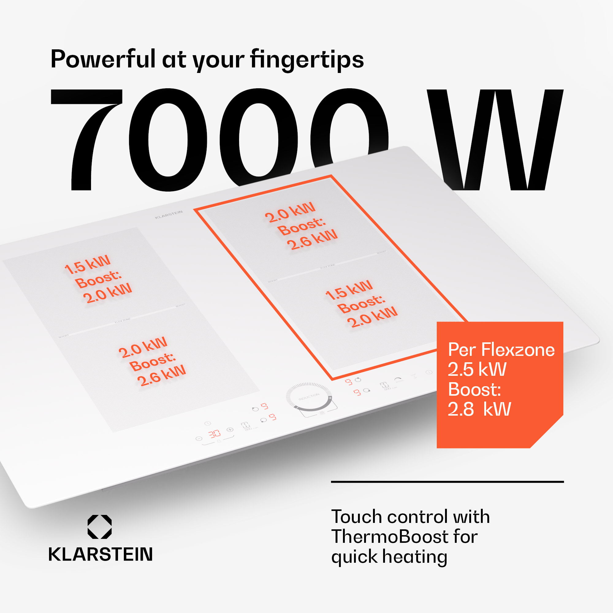 Klarstein Delicatessa 77 Flex vstavaná indukčná varná doska 4 zóny 7000 W – Obrázok 3