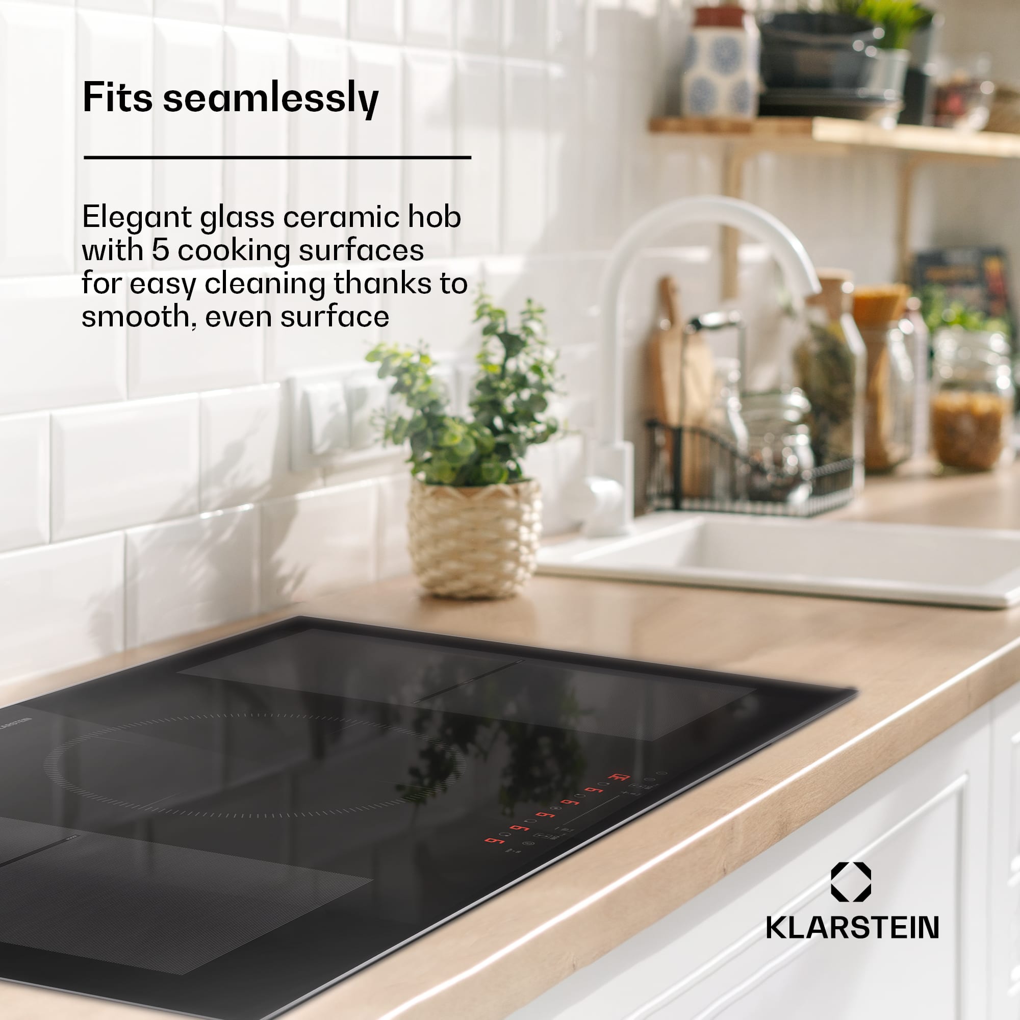 Klarstein Delicatessa 90 Hybrid Prime vstavaná indukčná varná doska 5 zón 7200 W sebestačná – Obrázok 2