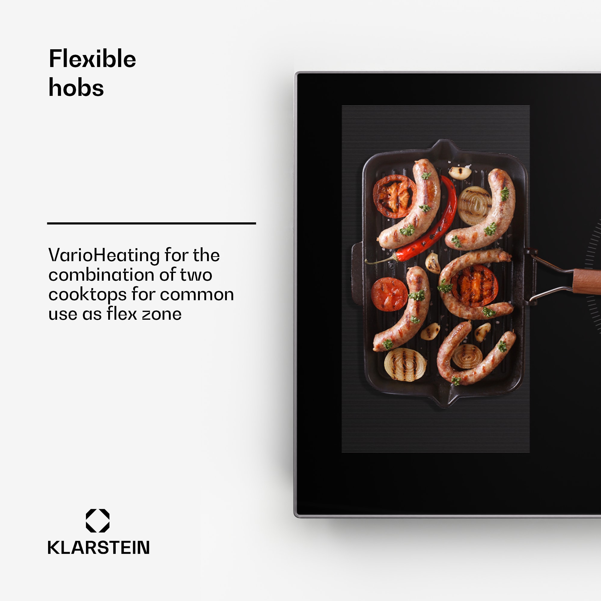 Klarstein Delicatessa 90 Hybrid Prime vstavaná indukčná varná doska 5 zón 7200 W sebestačná – Obrázok 4