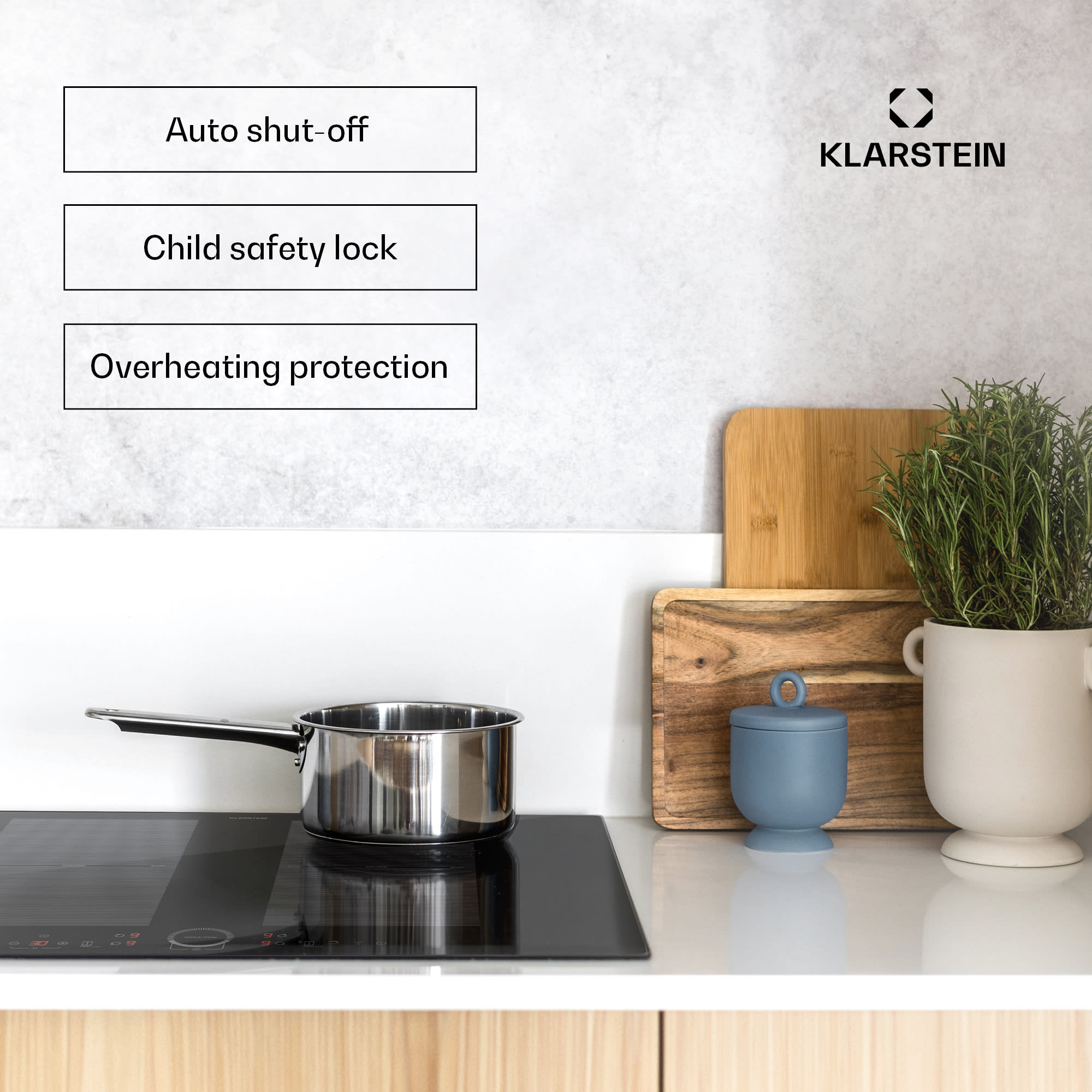 Klarstein Delicatessa 90 Hybrid Prime vstavaná indukčná varná doska 5 zón 7200 W sebestačná – Obrázok 5