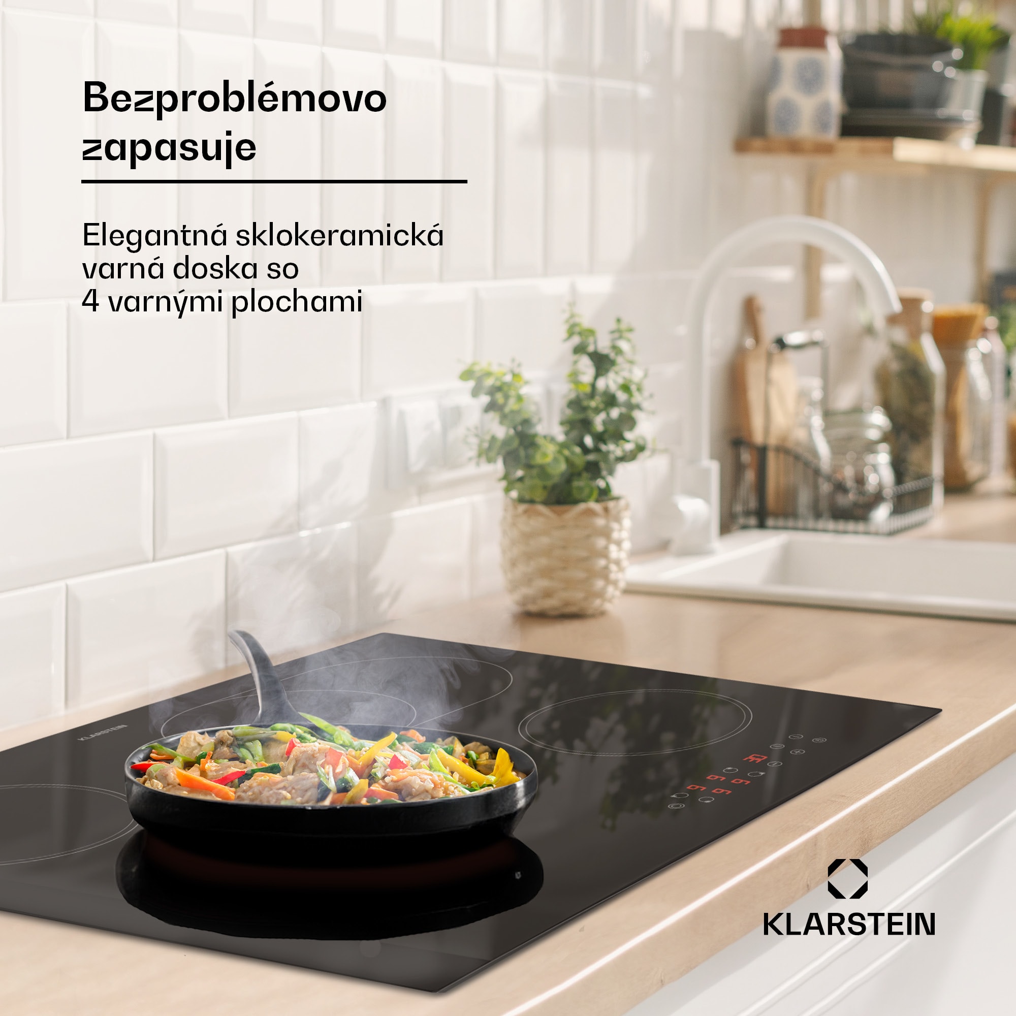 Klarstein Virtuosa 4, varná doska, 60 cm, 6500 W, dvojzónová, Pluszone, časovač, sklokeramika – Obrázok 2