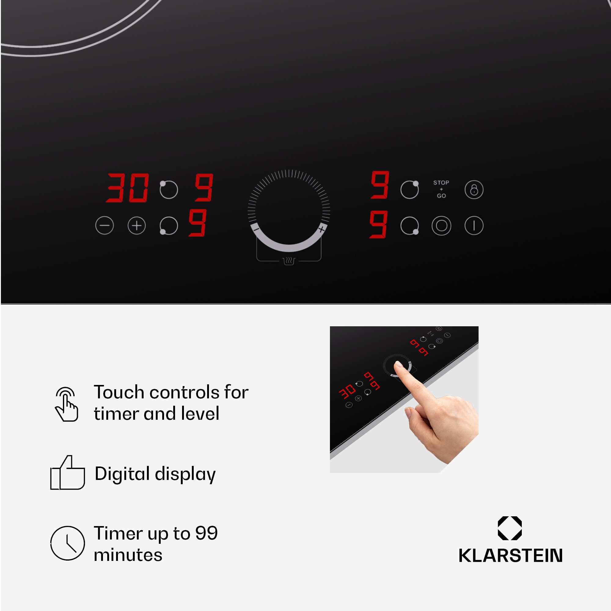 Klarstein Virtuosa 90 sklokeramická varná doska – Obrázok 5