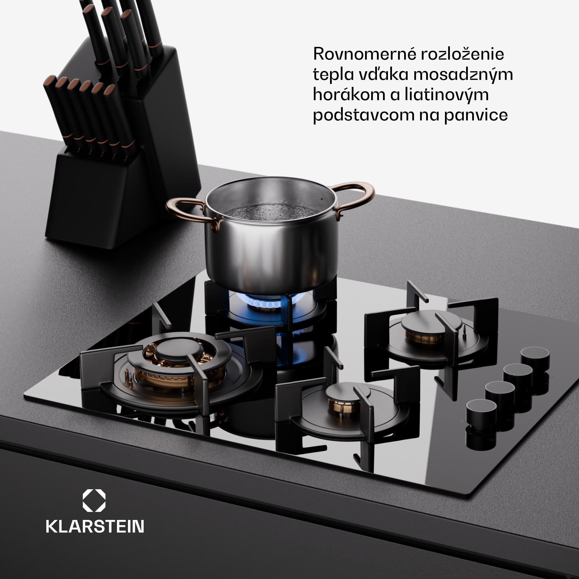 Klarstein Goldflame 4, plynová varná doska, 4 horáky – Obrázok 4
