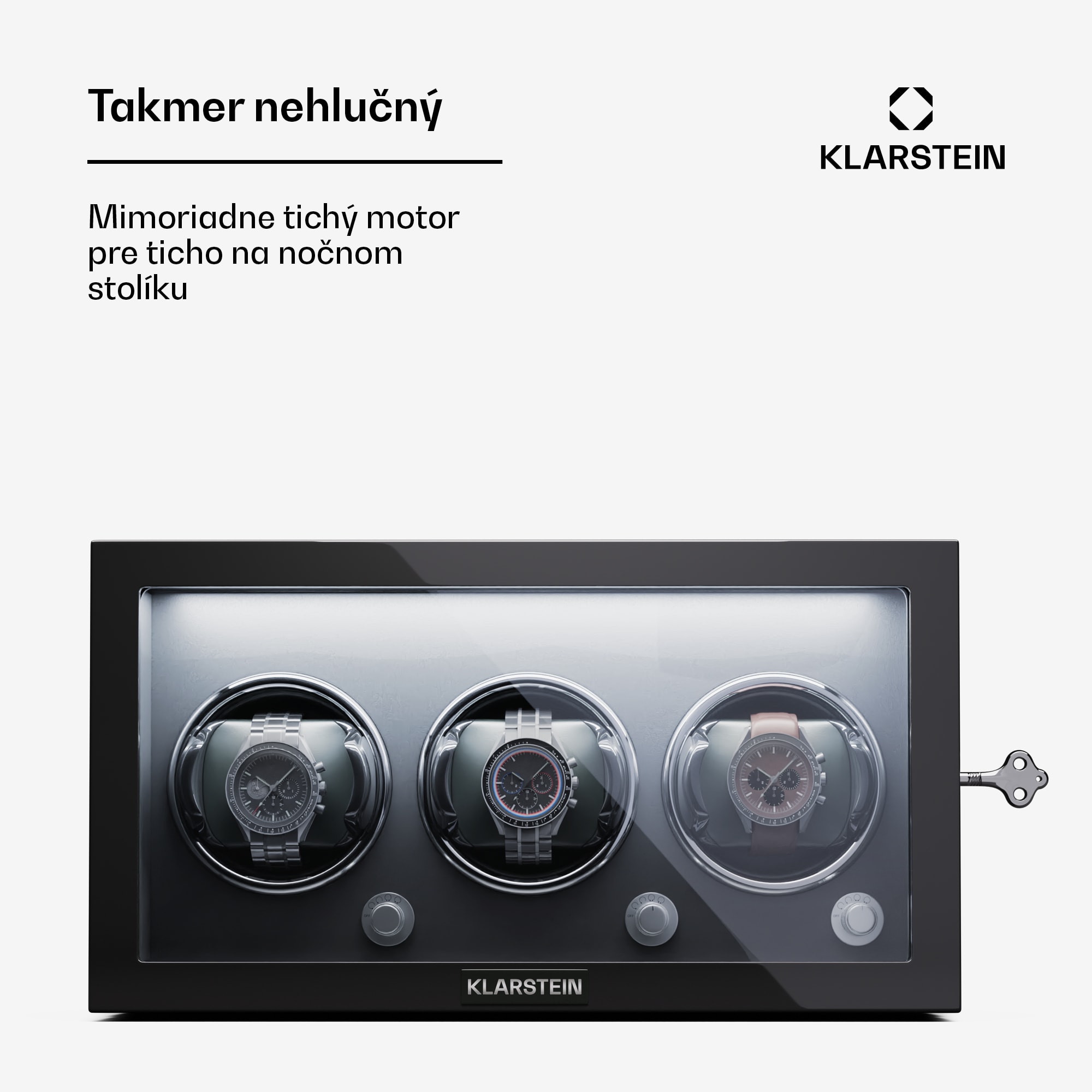 Klarstein Sarthe 3, naťahovač hodiniek, na 3 hodinky, 4 režimy otáčania, LED osvetlenie, zámok – Obrázok 4