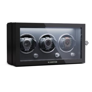 Klarstein Sarthe 3, naťahovač hodiniek, na 3 hodinky, 4 režimy otáčania, LED osvetlenie, zámok