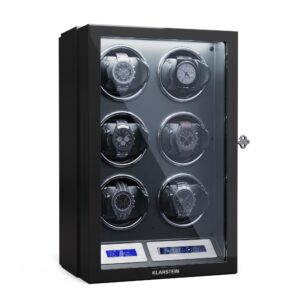 Klarstein Sarthe 6, naťahovač hodiniek, na 6 hodiniek, 5 režimov otáčania, LED osvetlenie, dotýkové ovládanie, diaľkové ovládanie