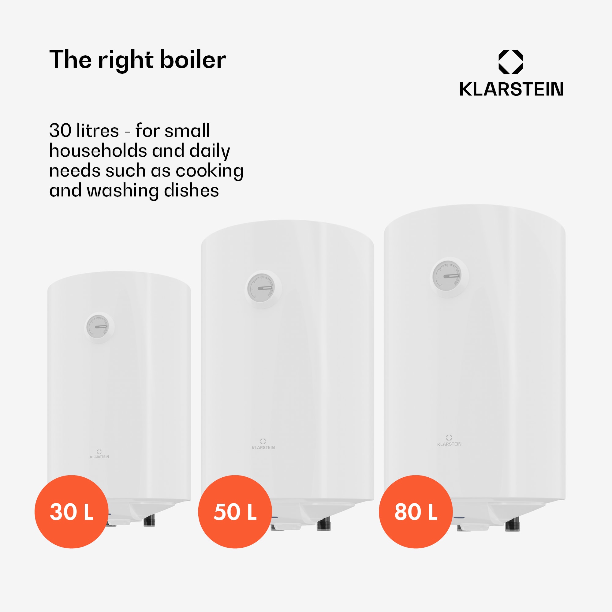 Klarstein ENDURAHEAT MAX 30, bojler, 30 litrov – Obrázok 2