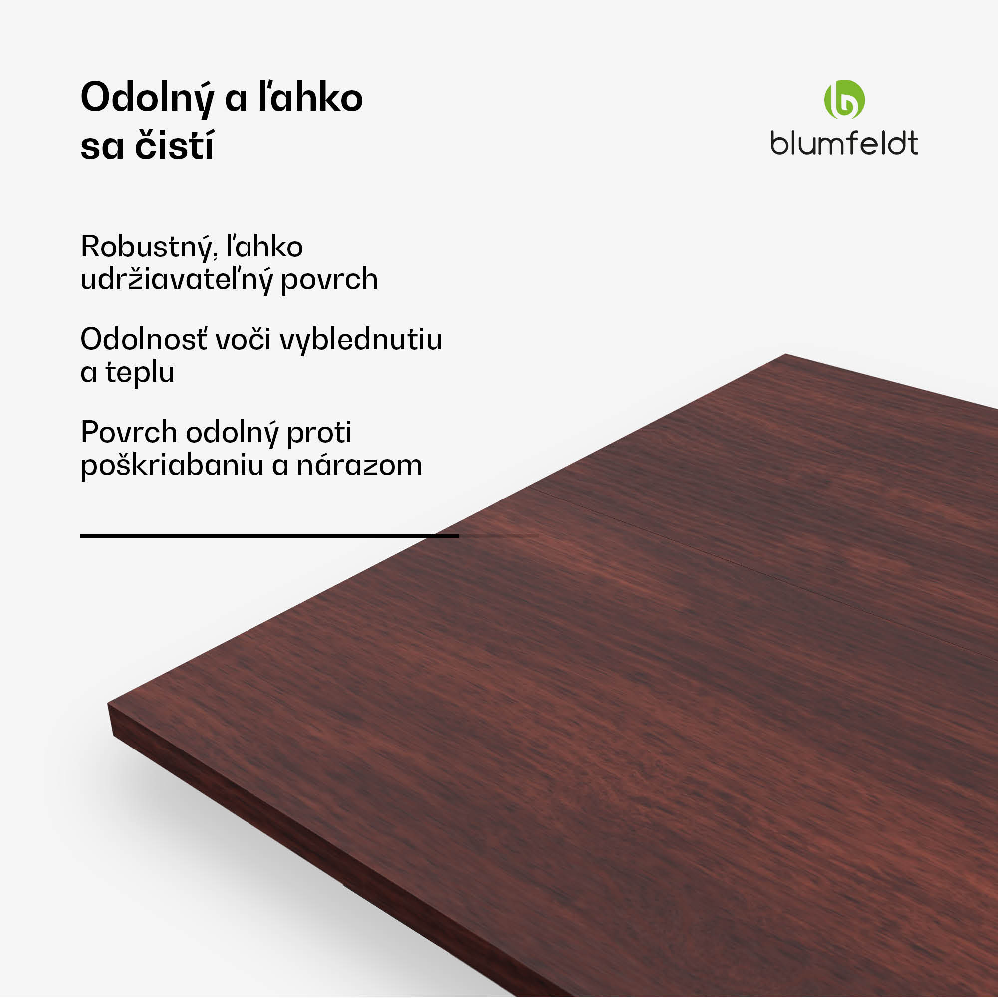 Blumfeldt Bearsdon stolová doska 140 x 80 cm pre kuchyňu a jedáleň, Robustná lamelová drevotrieska – Obrázok 3