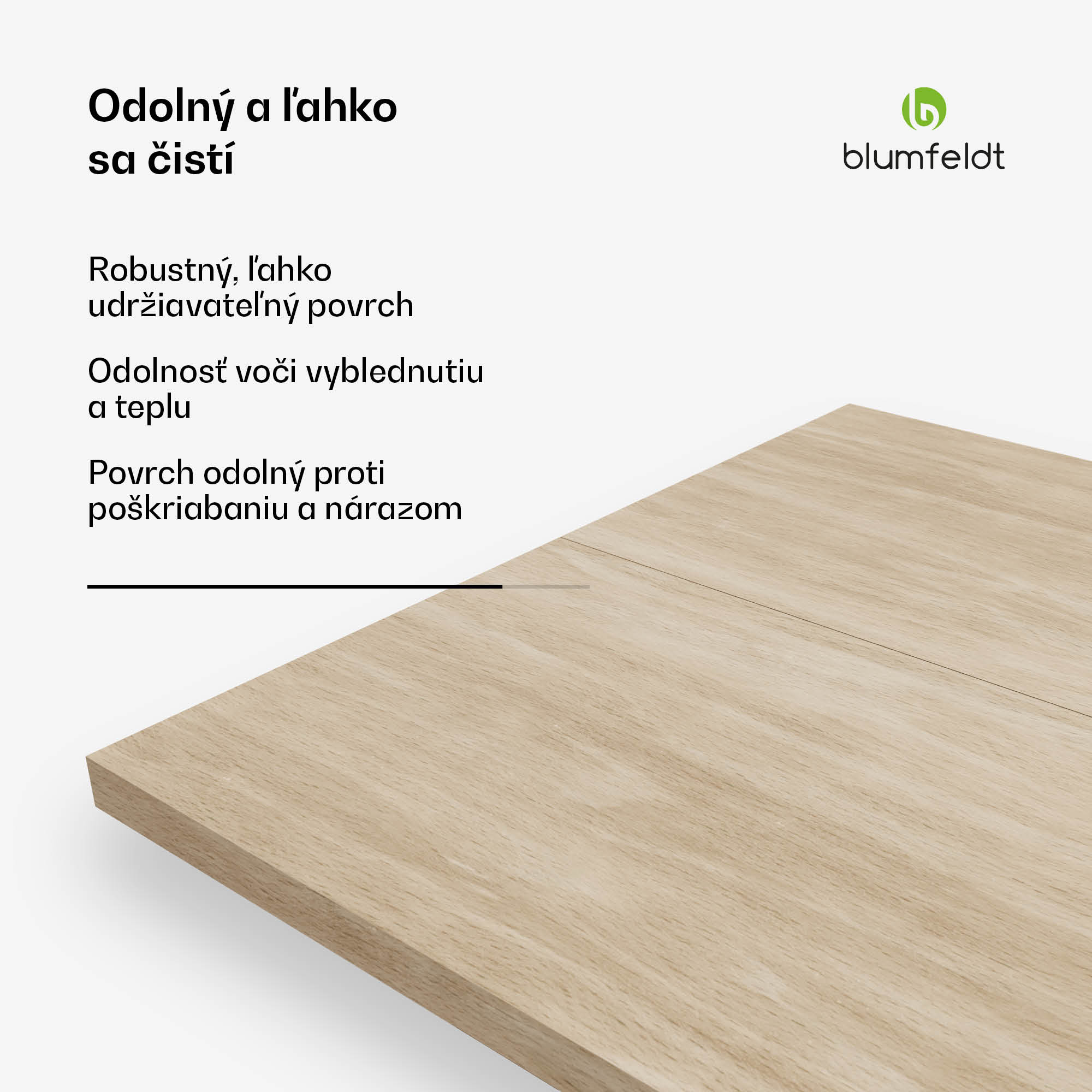 Blumfeldt Bearsdon stolová doska 180 x 90 cm pre kuchyňu a jedáleň, Robustná vrstvená drevotrieska – Obrázok 3