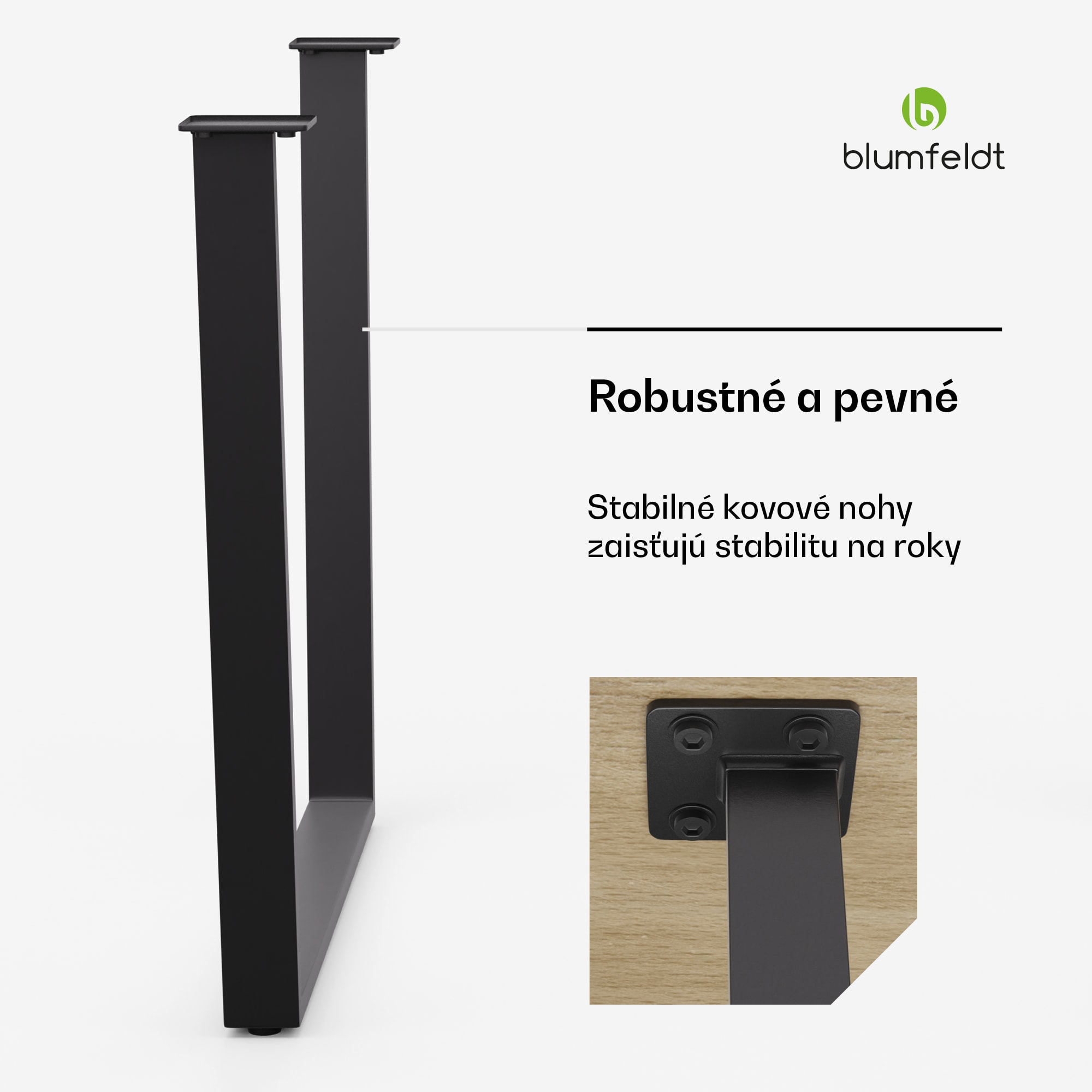 Blumfeldt Ayr Table Legs, Nohy stola 86 x 72 cm, kov – Obrázok 3