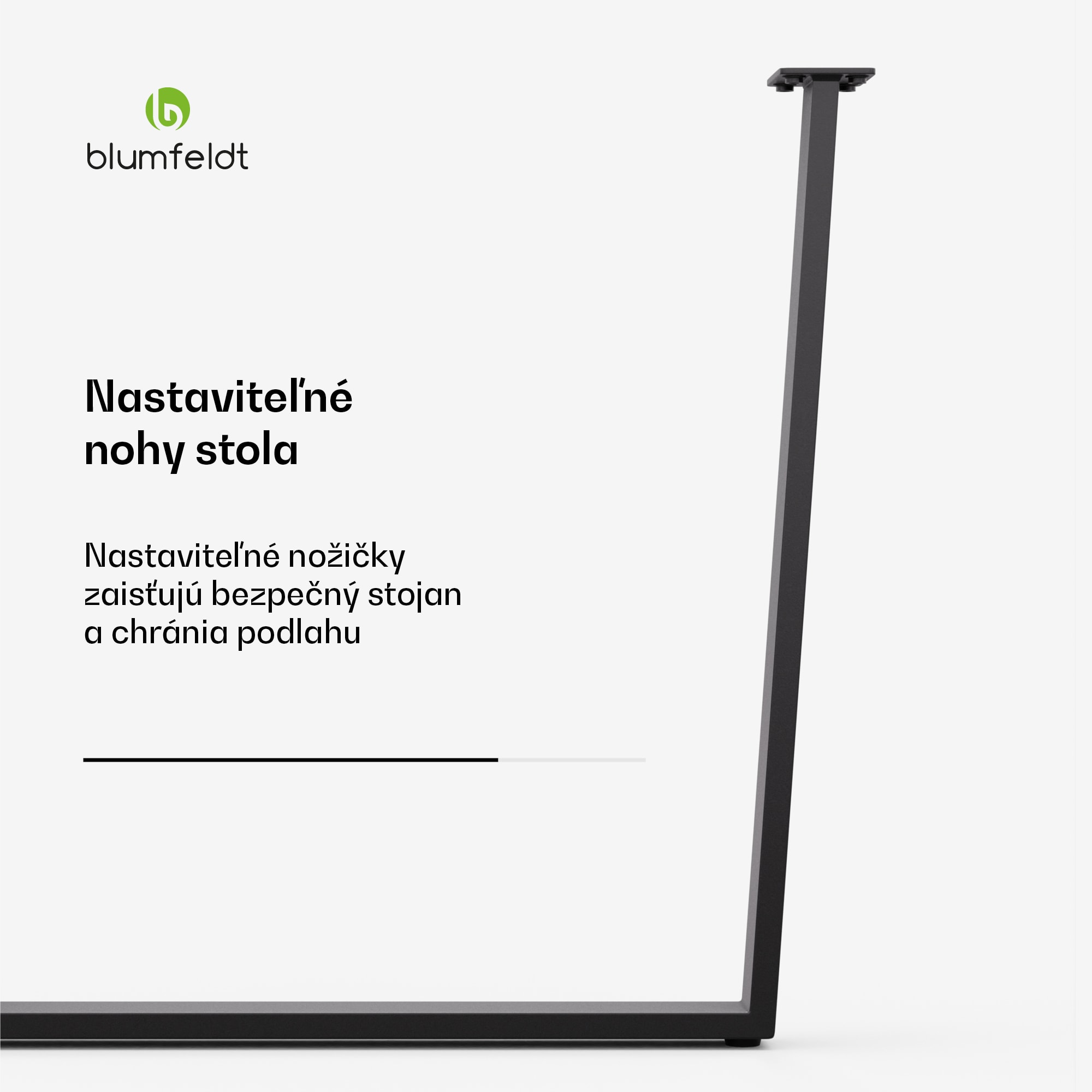 Blumfeldt Ayr Table Legs, Nohy stola 86 x 72 cm, kov – Obrázok 4