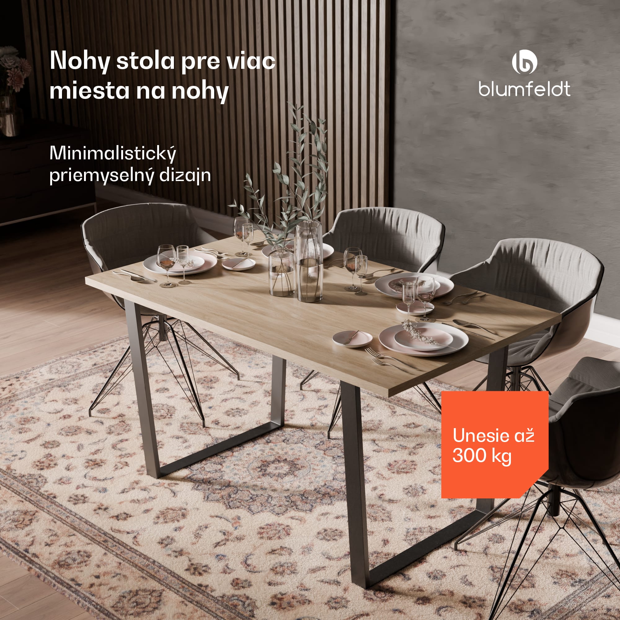 Blumfeldt Ayr Table Legs, Nohy stola 82 x 72 cm, kov – Obrázok 2