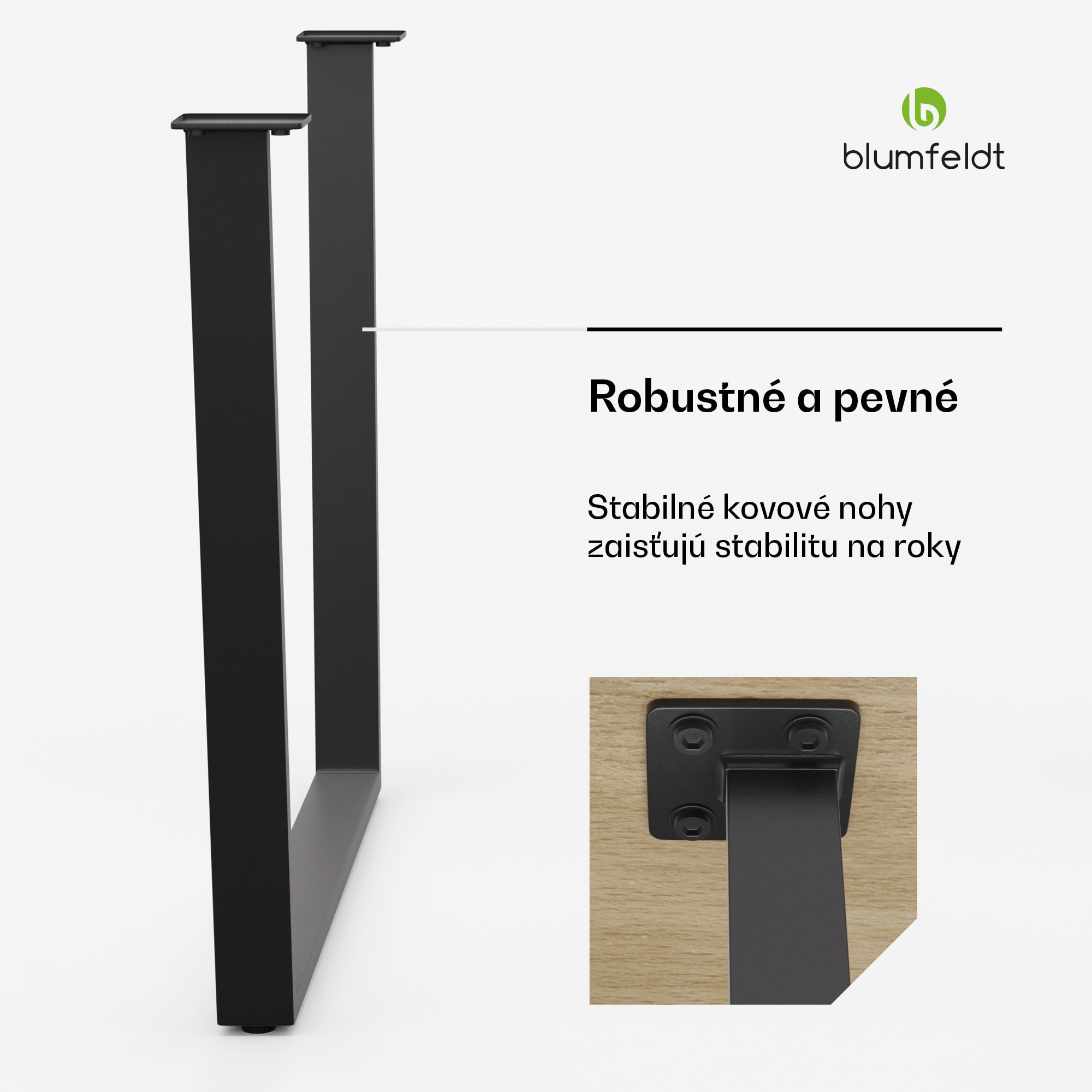 Blumfeldt Ayr Table Legs, Nohy stola 82 x 72 cm, kov – Obrázok 3