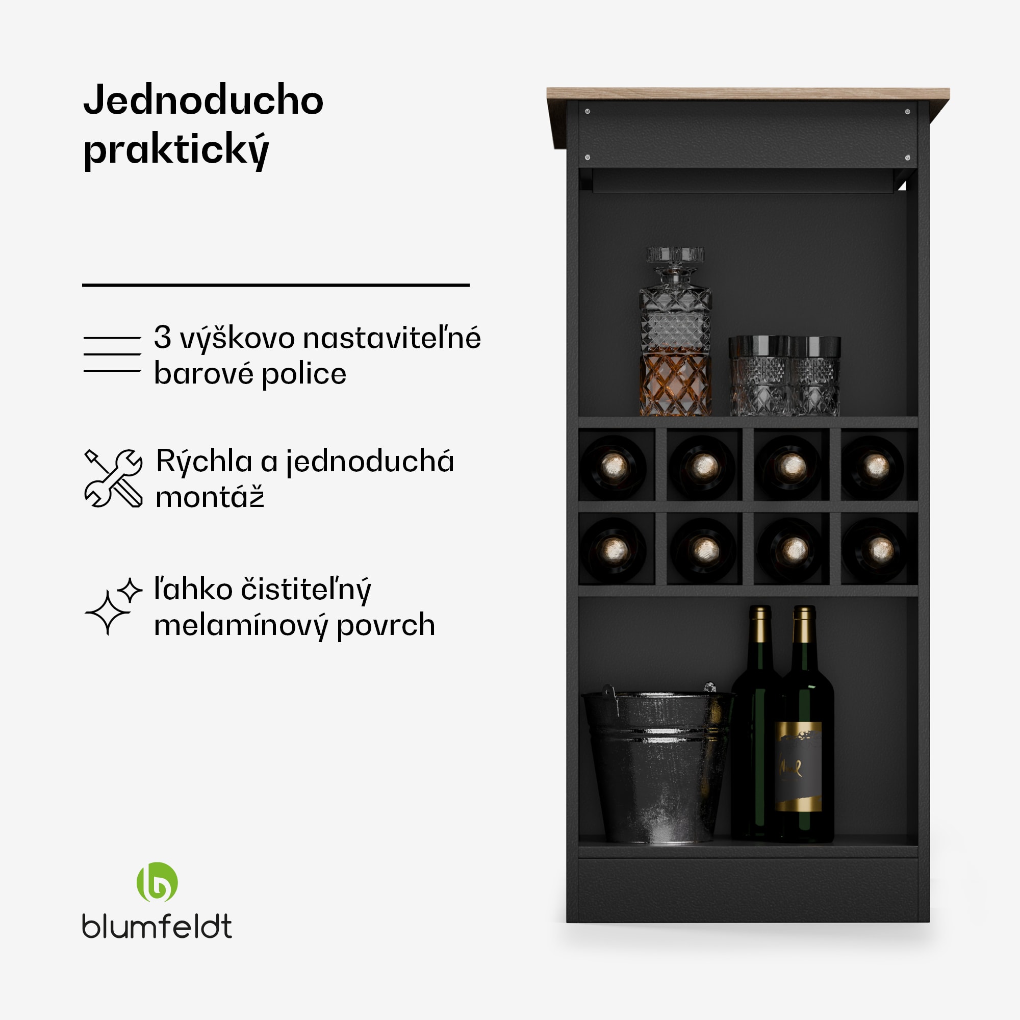 Blumfeldt Bellshill, barový stôl, pultový stôl, domáci bar – Obrázok 3