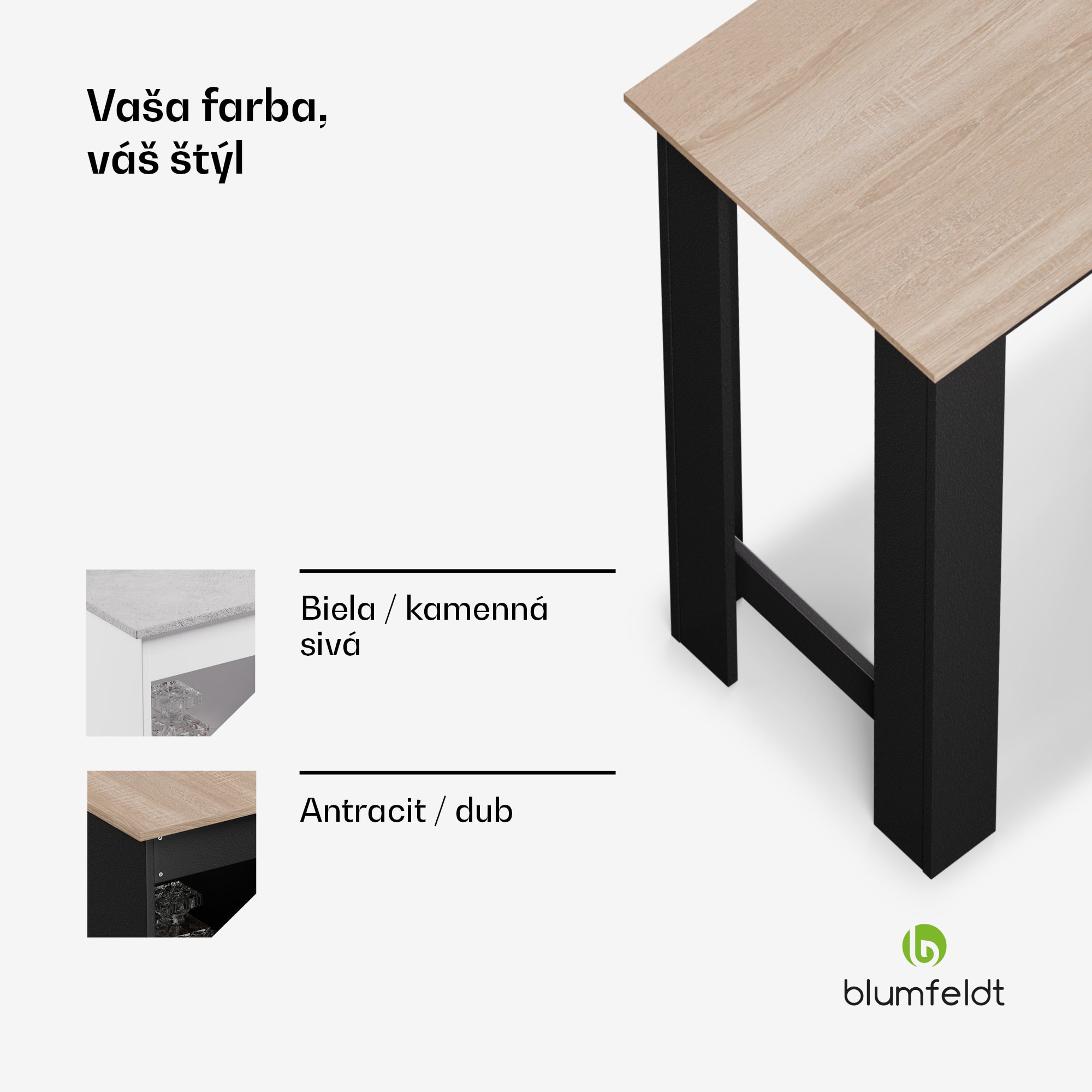 Blumfeldt Bellshill, barový stôl, pultový stôl, domáci bar – Obrázok 4