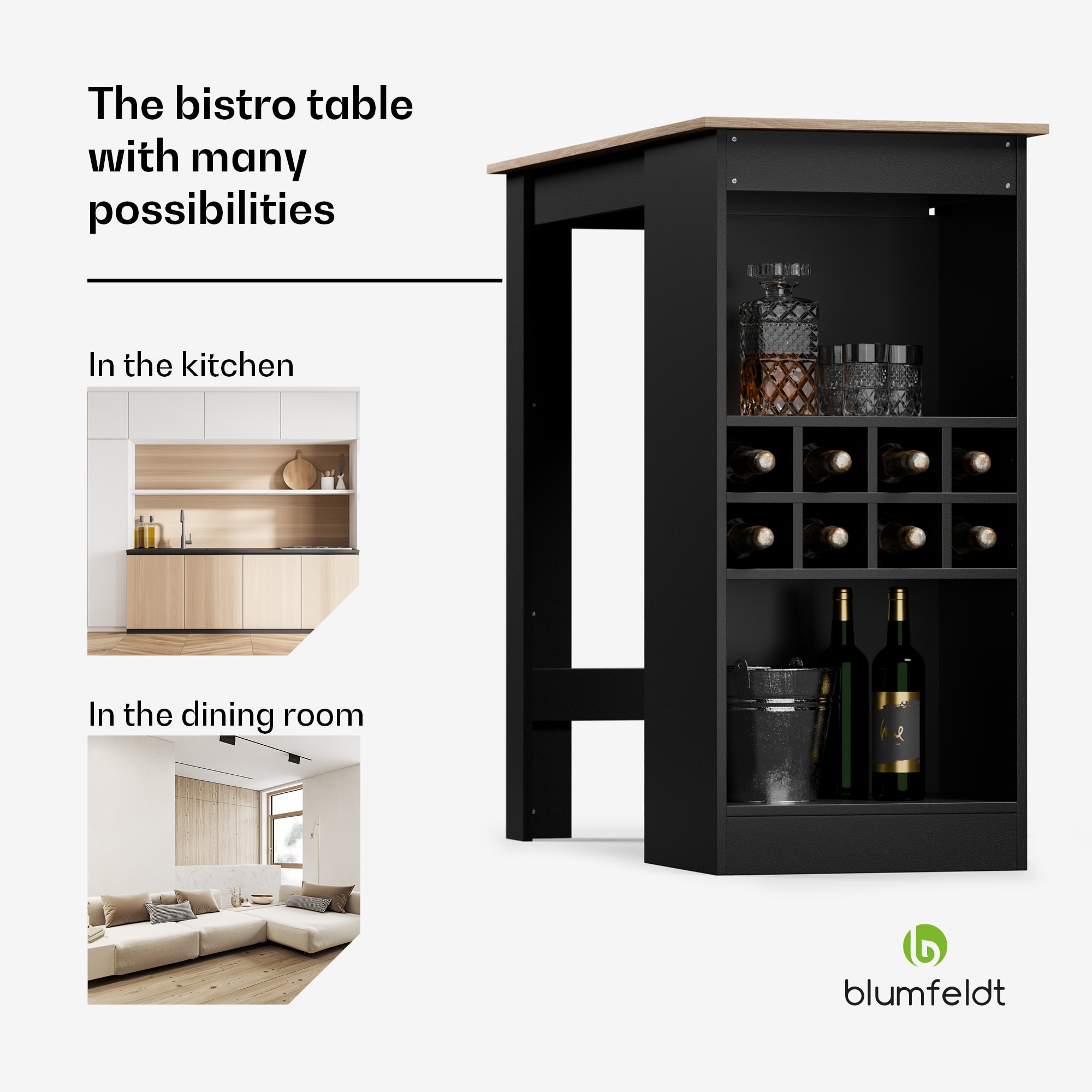 Blumfeldt Bellshill, barový stôl, pultový stôl, domáci bar – Obrázok 5