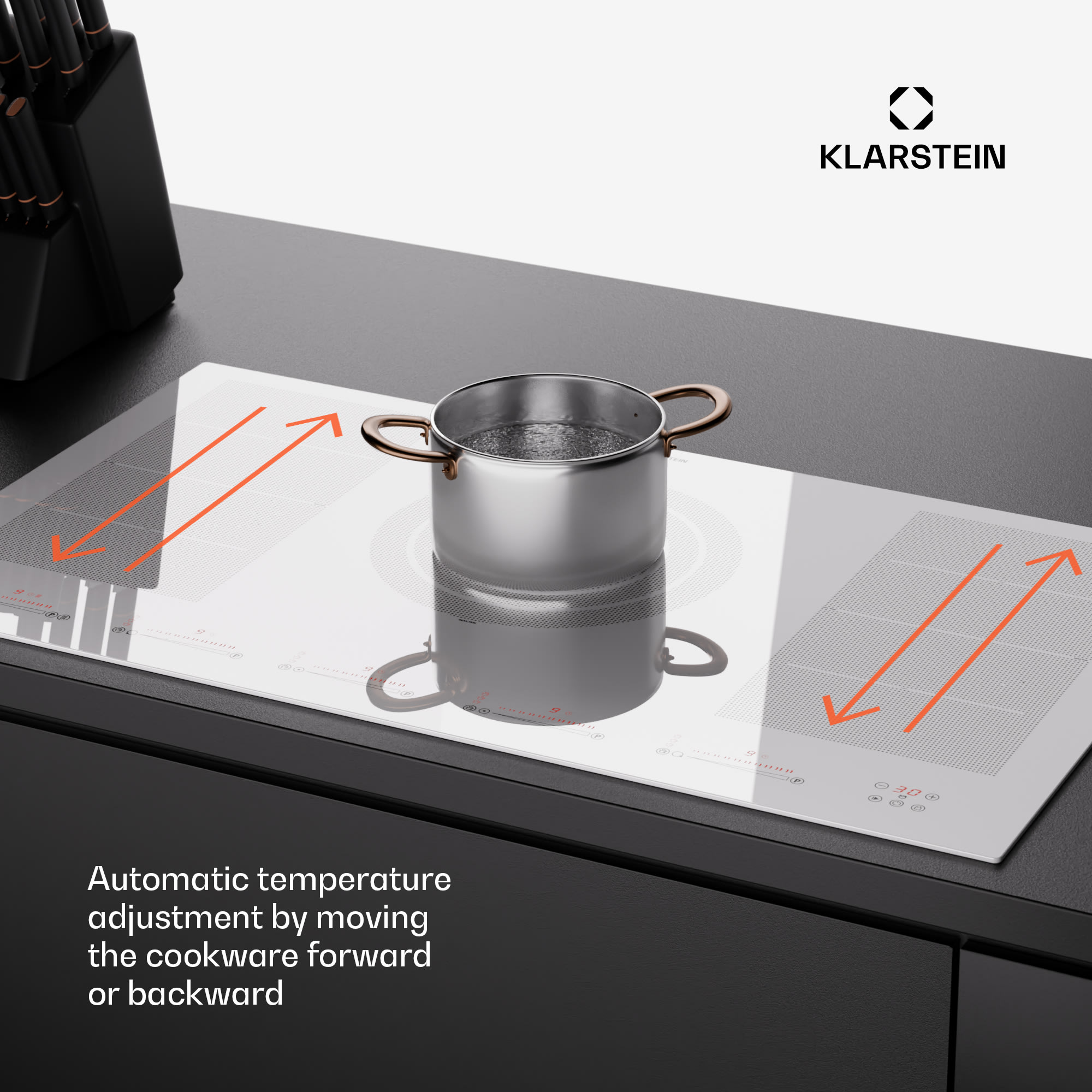 Klarstein Masterzone 90 Flex, indukčná varná doska, max. 12 600 W, vstavaná, 5 zón, 2 Flex zóny, technológia ThermoBoost, Smart Flex – Obrázok 4