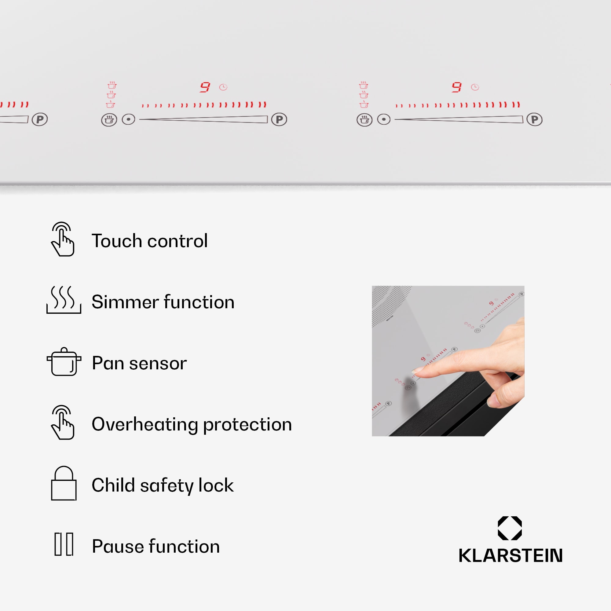 Klarstein Masterzone 90 Flex, indukčná varná doska, max. 12 600 W, vstavaná, 5 zón, 2 Flex zóny, technológia ThermoBoost, Smart Flex – Obrázok 5