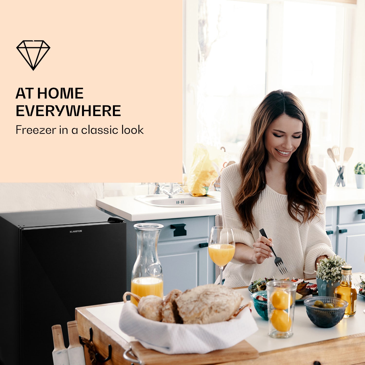 Klarstein Pluto 80L, mraznička, 4-hviezdičková, 80 l, do -18 °C – Obrázok 2