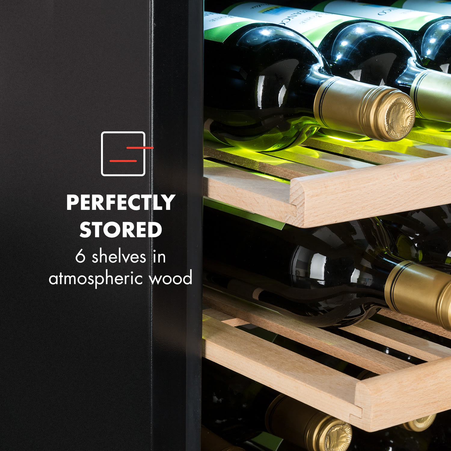 Klarstein Vinsider 35D Onyx Edition, vstavaná vinotéka, energet. trieda G – Obrázok 4