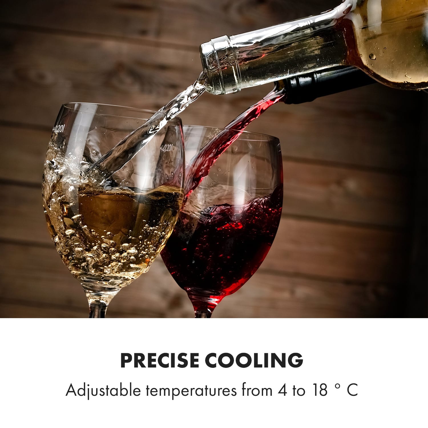 Klarstein Vinamour 48 Uno, vinotéka, 128 l, 48 fliaš, 3 police, 4–18°C, nehrdzavejúca oceľ – Obrázok 4