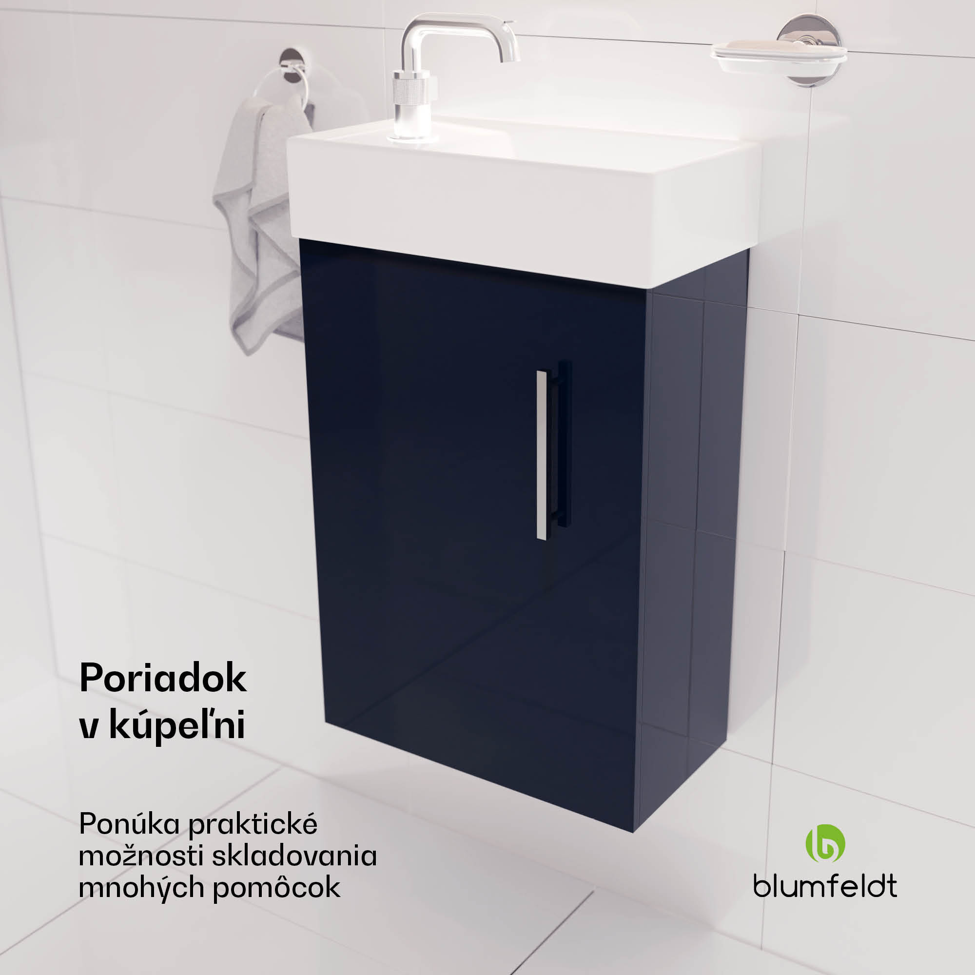 Blumfeldt Johnstone, umývadlo a skrinka do kúpeľne, 40 cm, keramické umývadlo, zatváranie Soft-Close – Obrázok 2