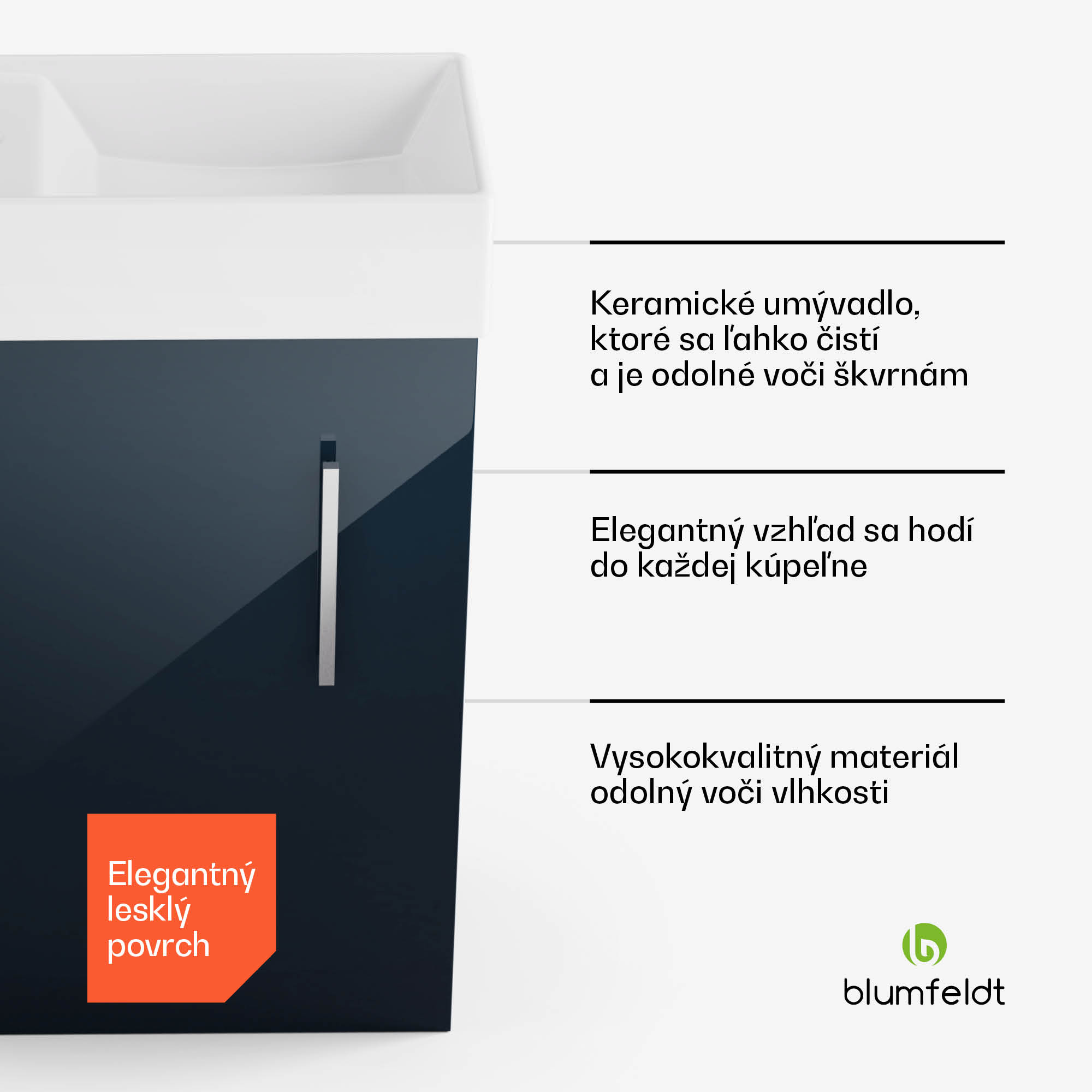 Blumfeldt Johnstone, umývadlo a skrinka do kúpeľne, 40 cm, keramické umývadlo, zatváranie Soft-Close – Obrázok 3