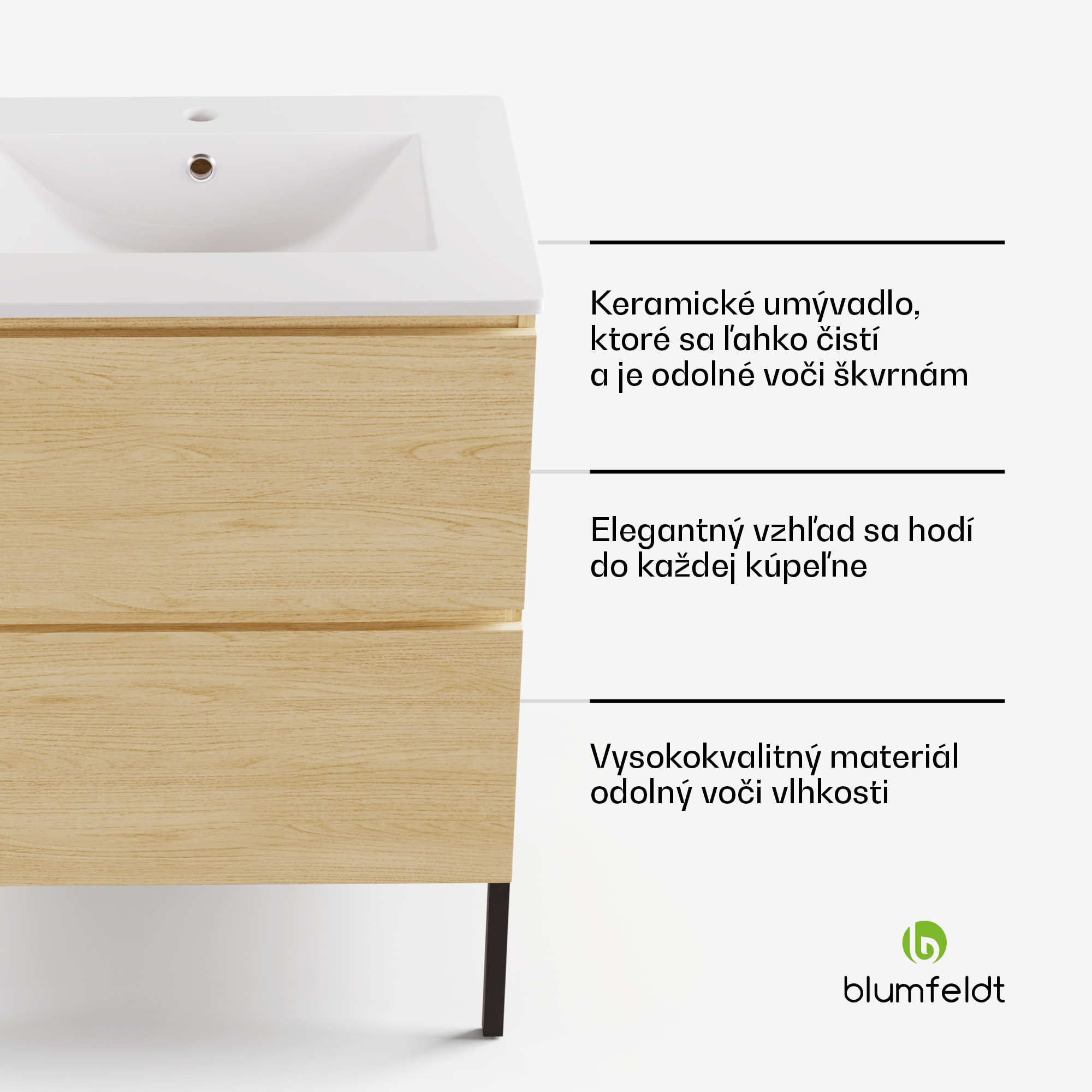 Blumfeldt Johnstone, umývadlo a skrinka do kúpeľne, 60 cm, keramické umývadlo – Obrázok 3