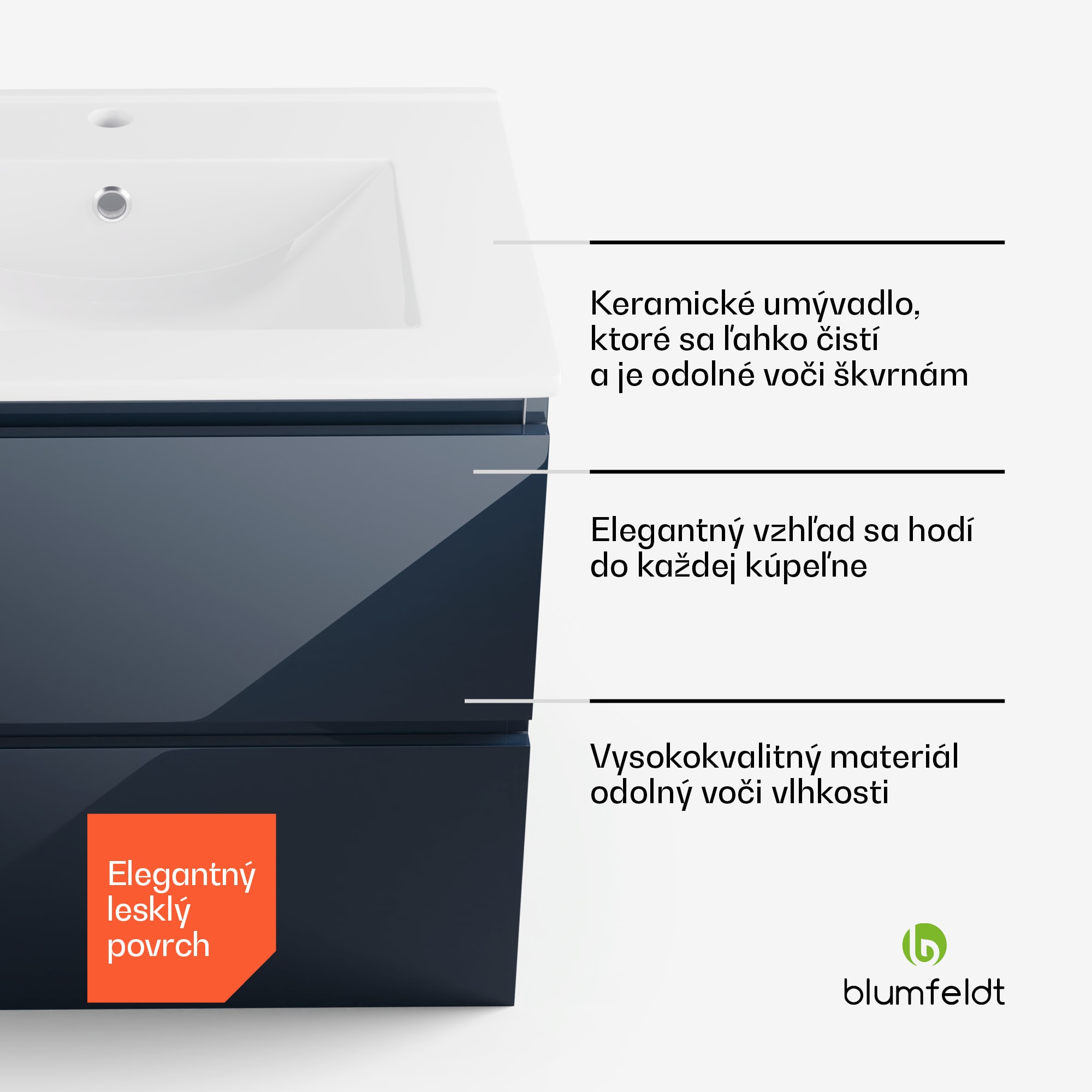 Blumfeldt Johnstone, umývadlo a skrinka do kúpeľne, 60 cm, keramické umývadlo, zatváranie Soft-Close – Obrázok 3