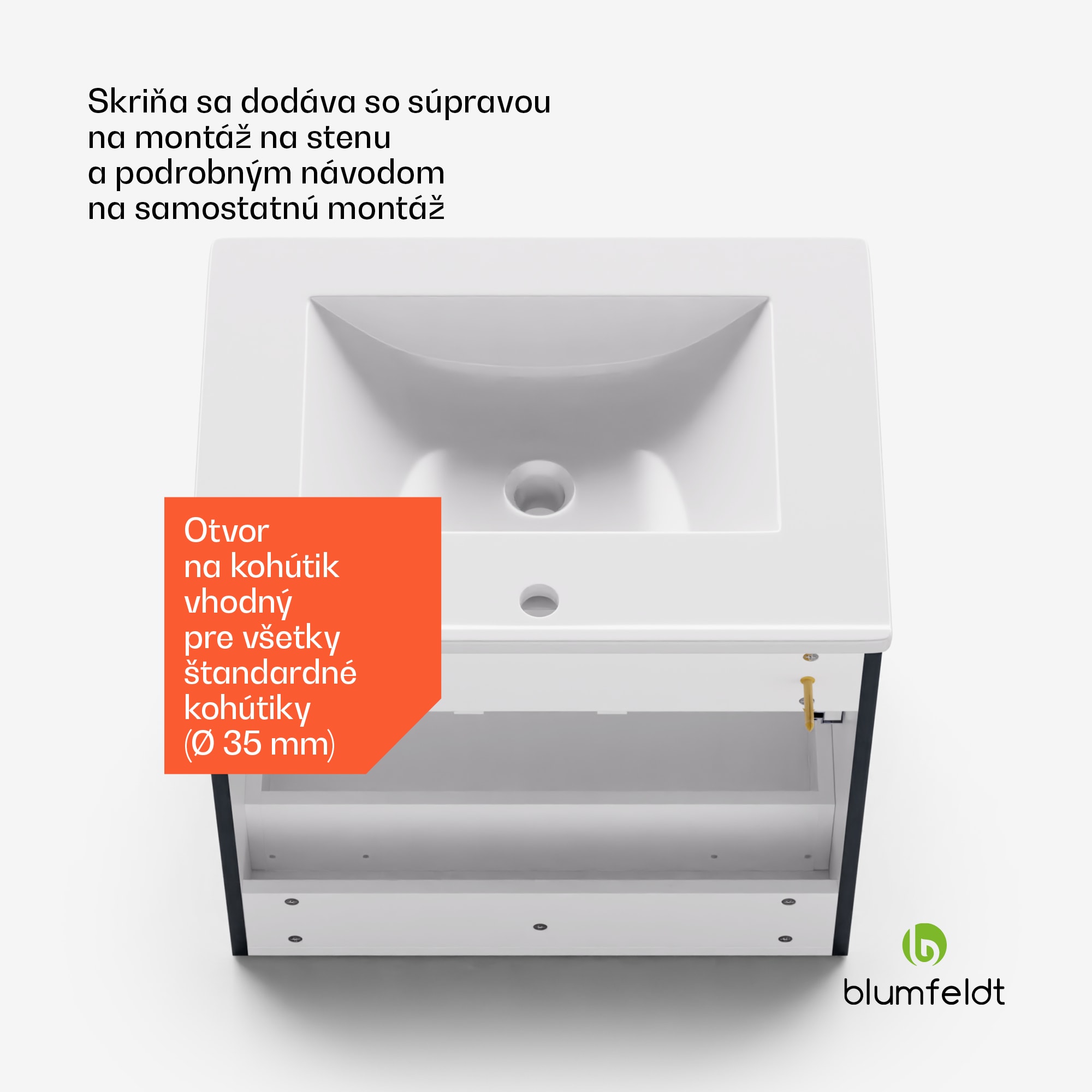 Blumfeldt Johnstone, umývadlo a skrinka do kúpeľne, 60 cm, keramické umývadlo, zatváranie Soft-Close – Obrázok 5