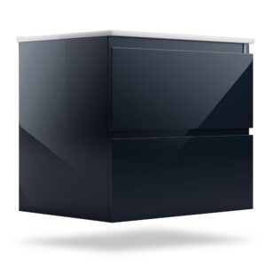 Blumfeldt Johnstone, umývadlo a skrinka do kúpeľne, 60 cm, keramické umývadlo, zatváranie Soft-Close